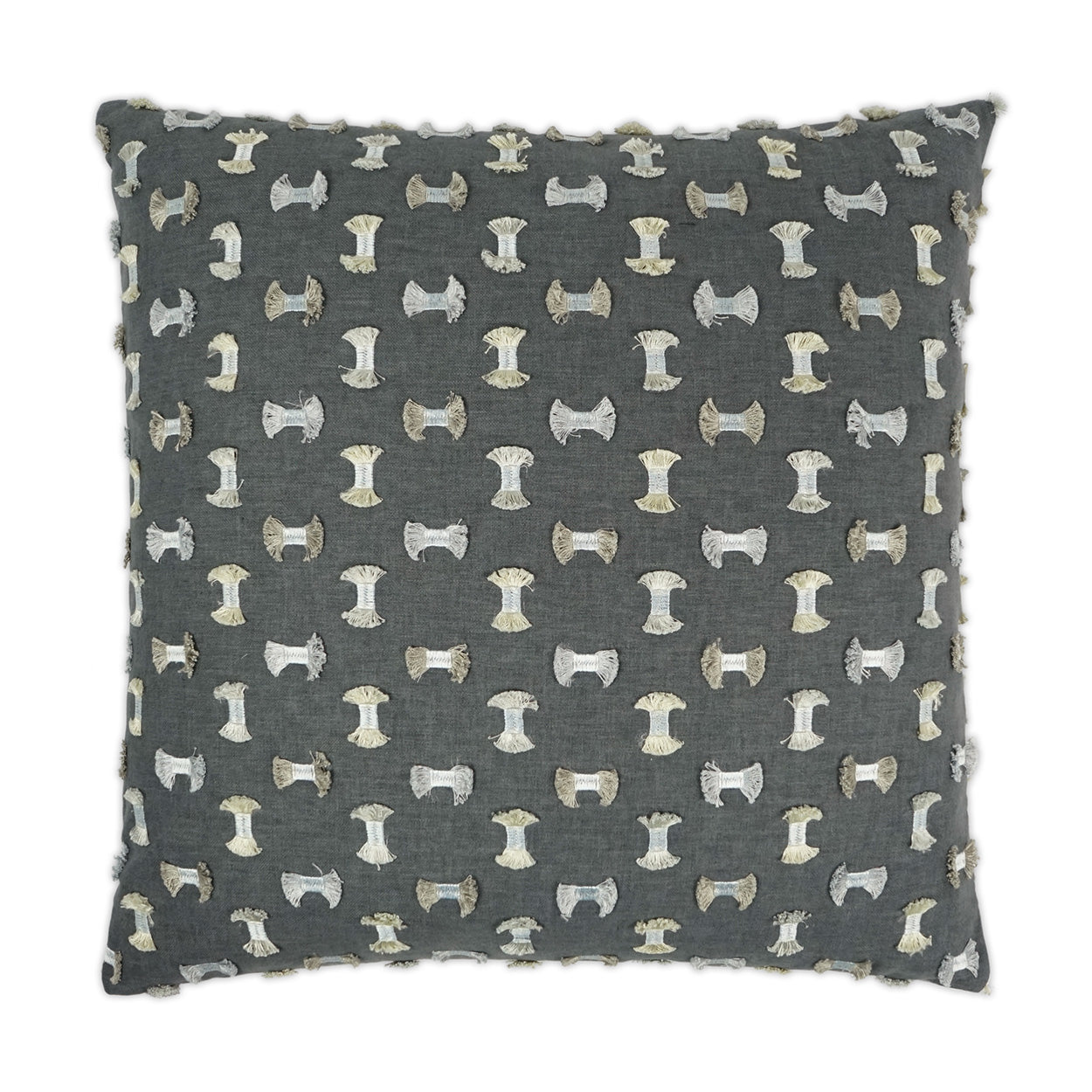 D.V. Kap Home Frayed Pillow - Gunmetal