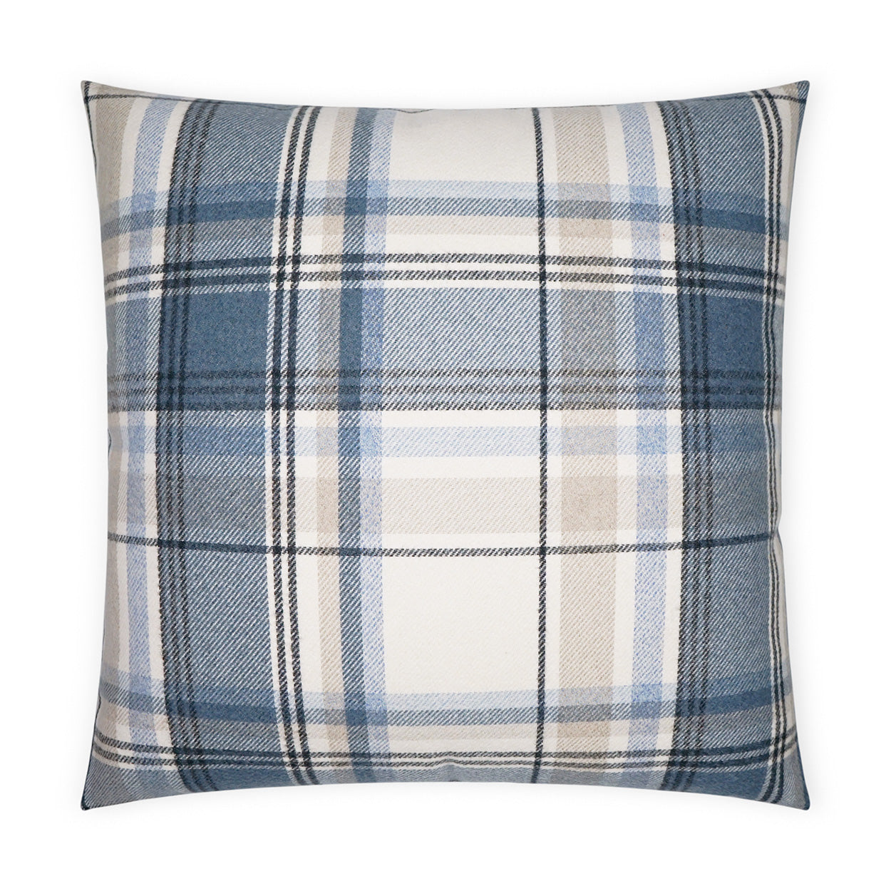 D.V. Kap Home Tartan Pillow - Navy