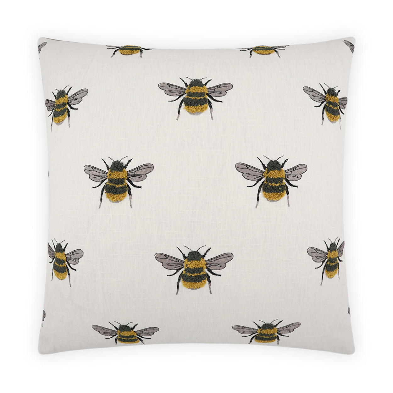 D.V. Kap Home Busy Bee Pillow - White