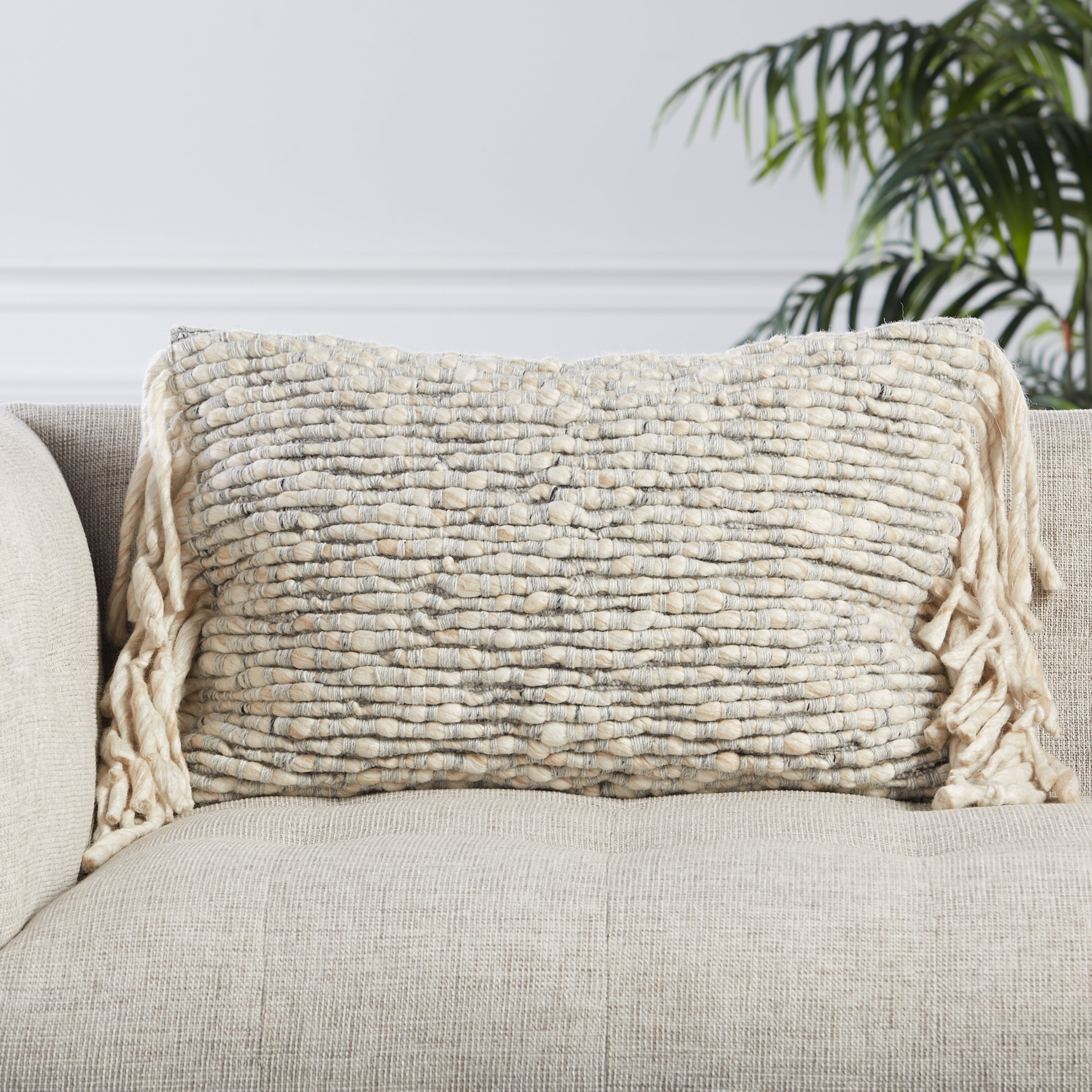 Jaipur Living Cilo Pillow - Cream/Light Gray (AGO07)