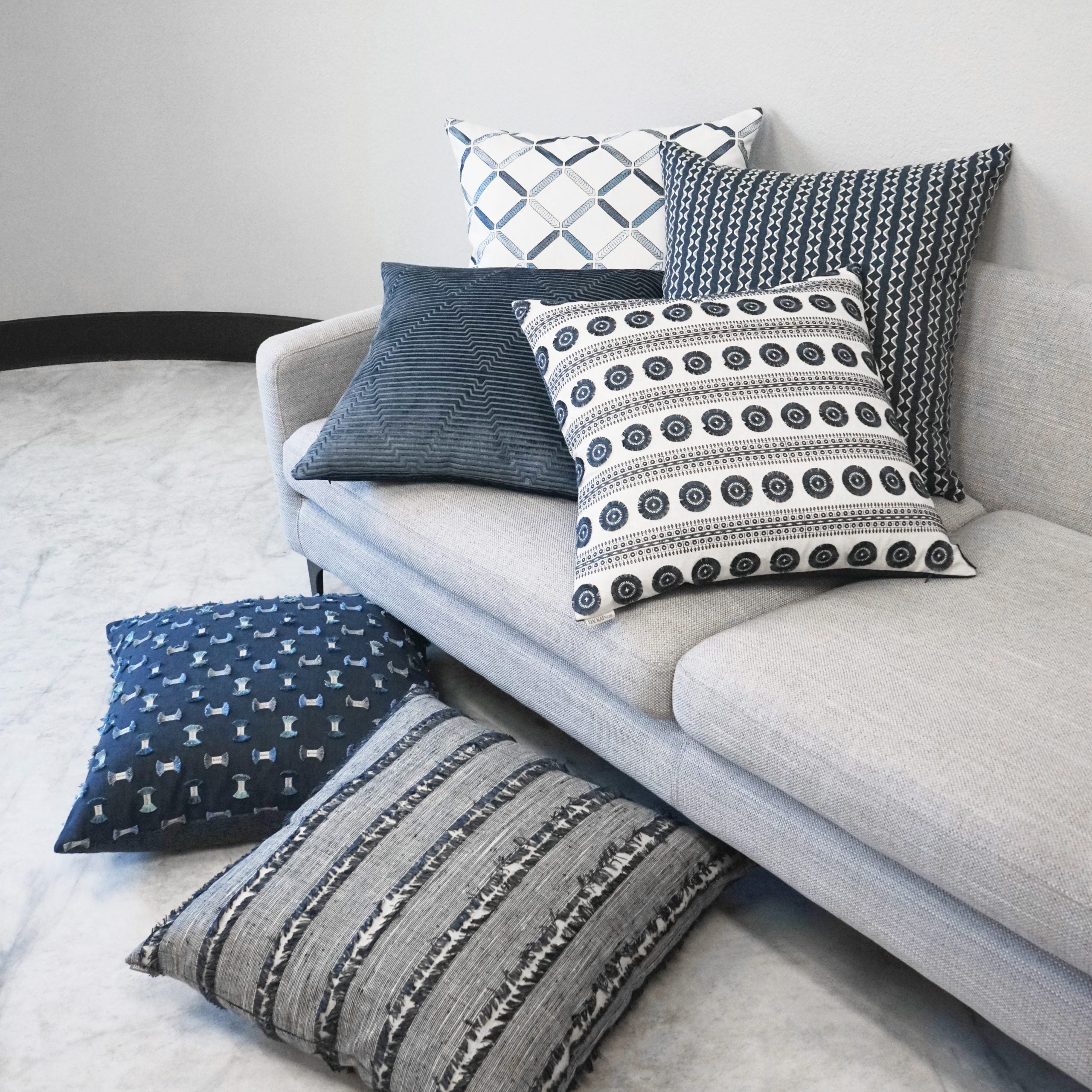 D.V. Kap Home Notch Pillow - Indigo