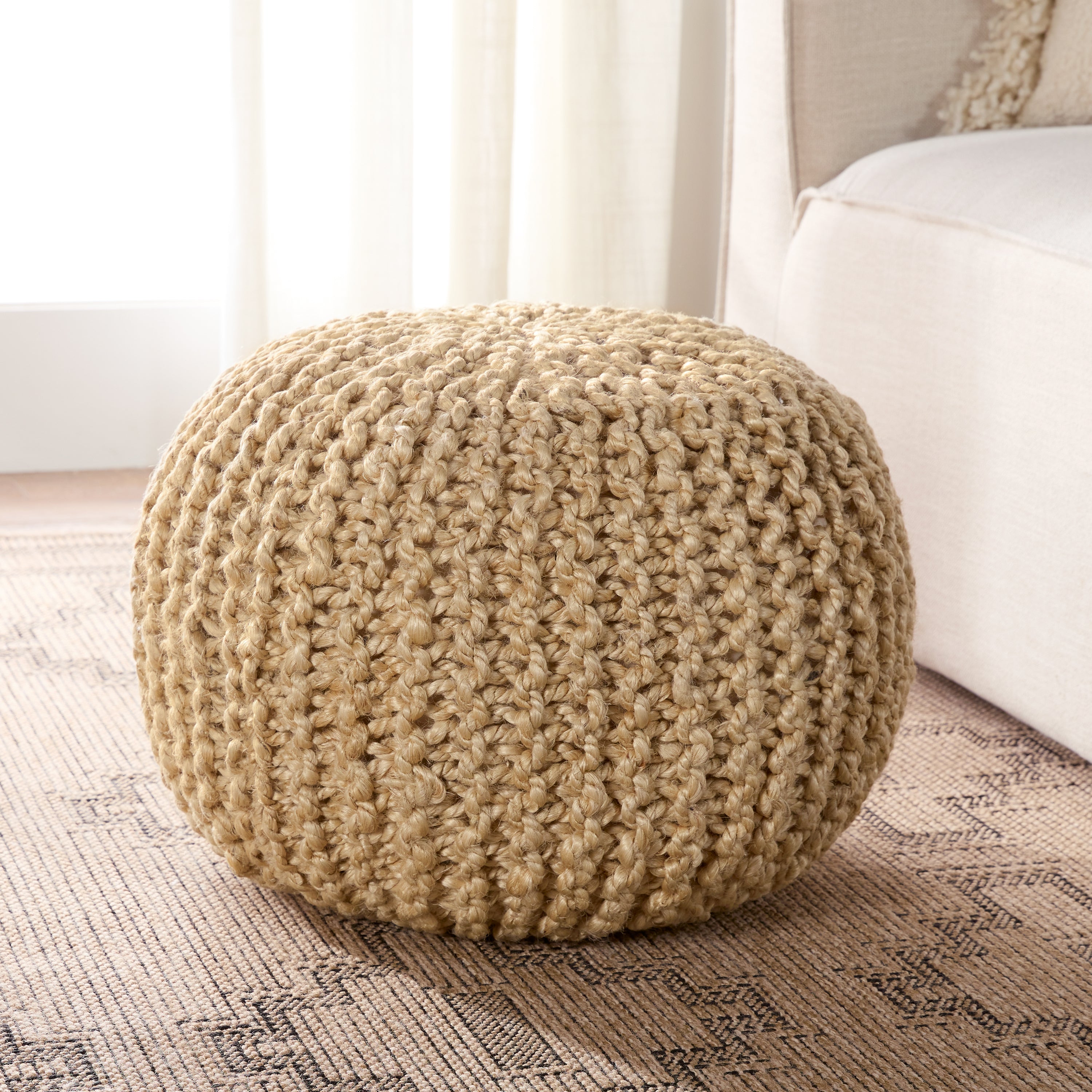 Label J Azene Pouf - Beige/Brown (CNV02)