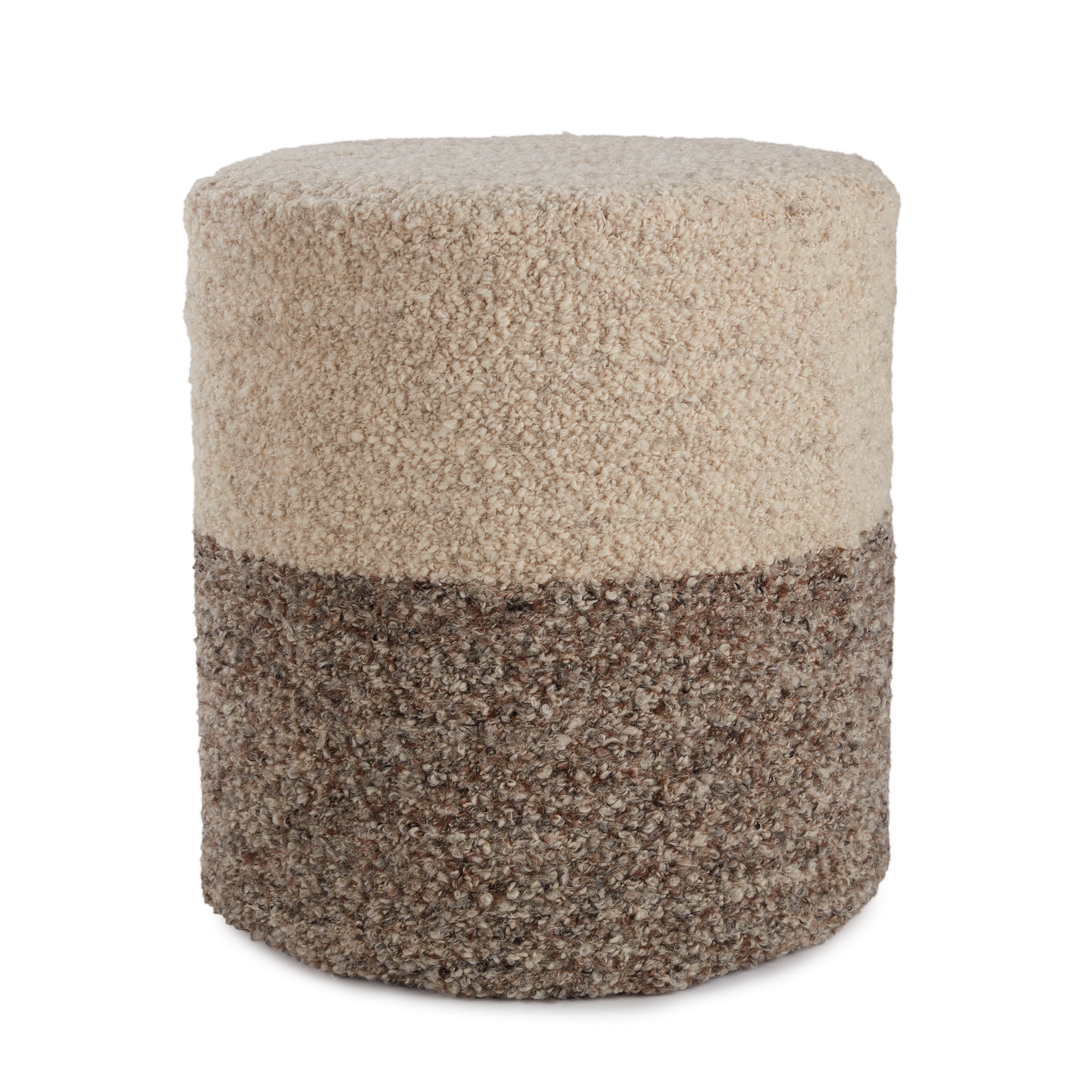 Jaipur Living Micco Pouf - Cream/Brown (FOL02)