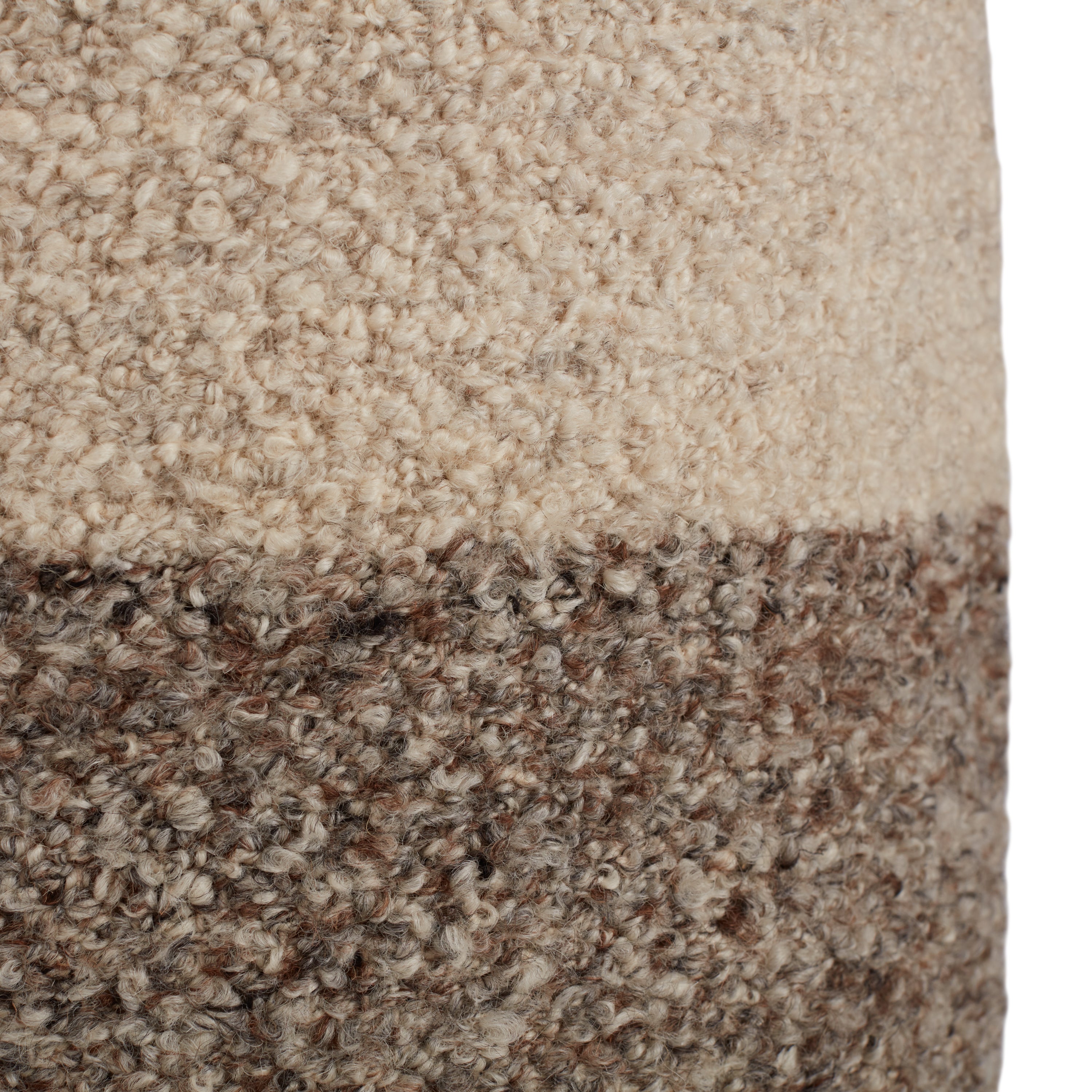 Jaipur Living Micco Pouf - Cream/Brown (FOL02)