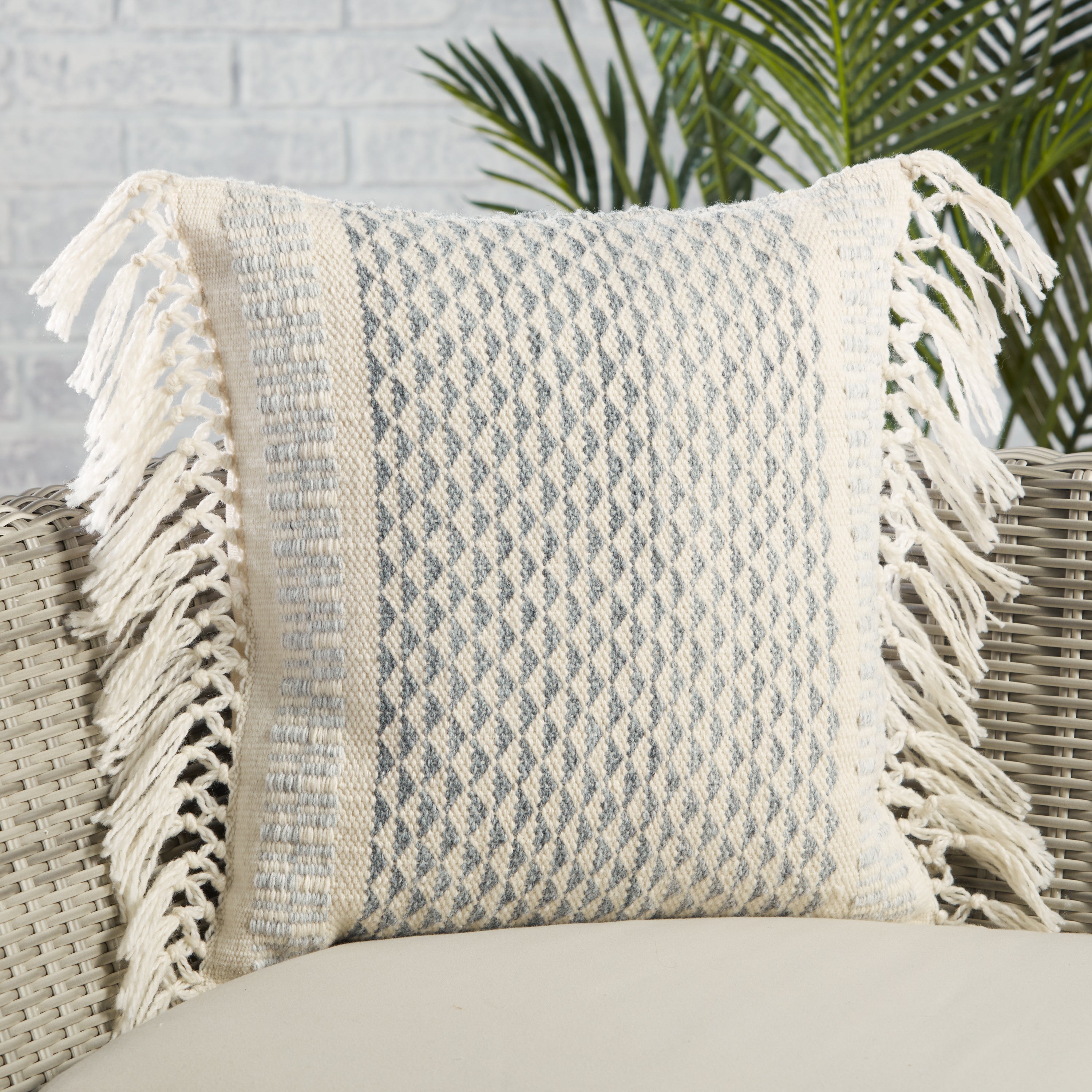 Label J Haskell Pillow - Slate/Ivory (LIR09)