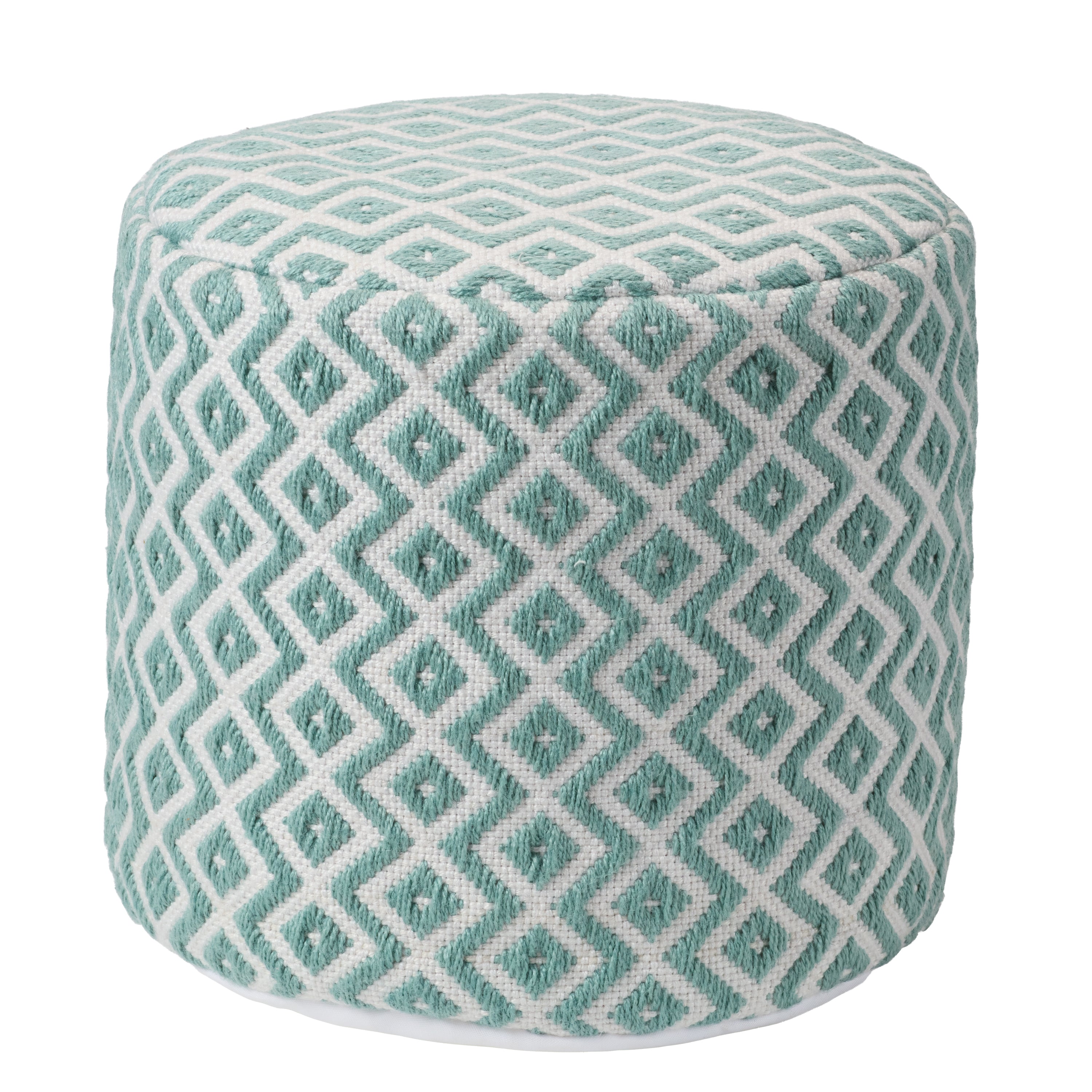Label J Osbourne Pouf - Teal/Ivory (LNN02)