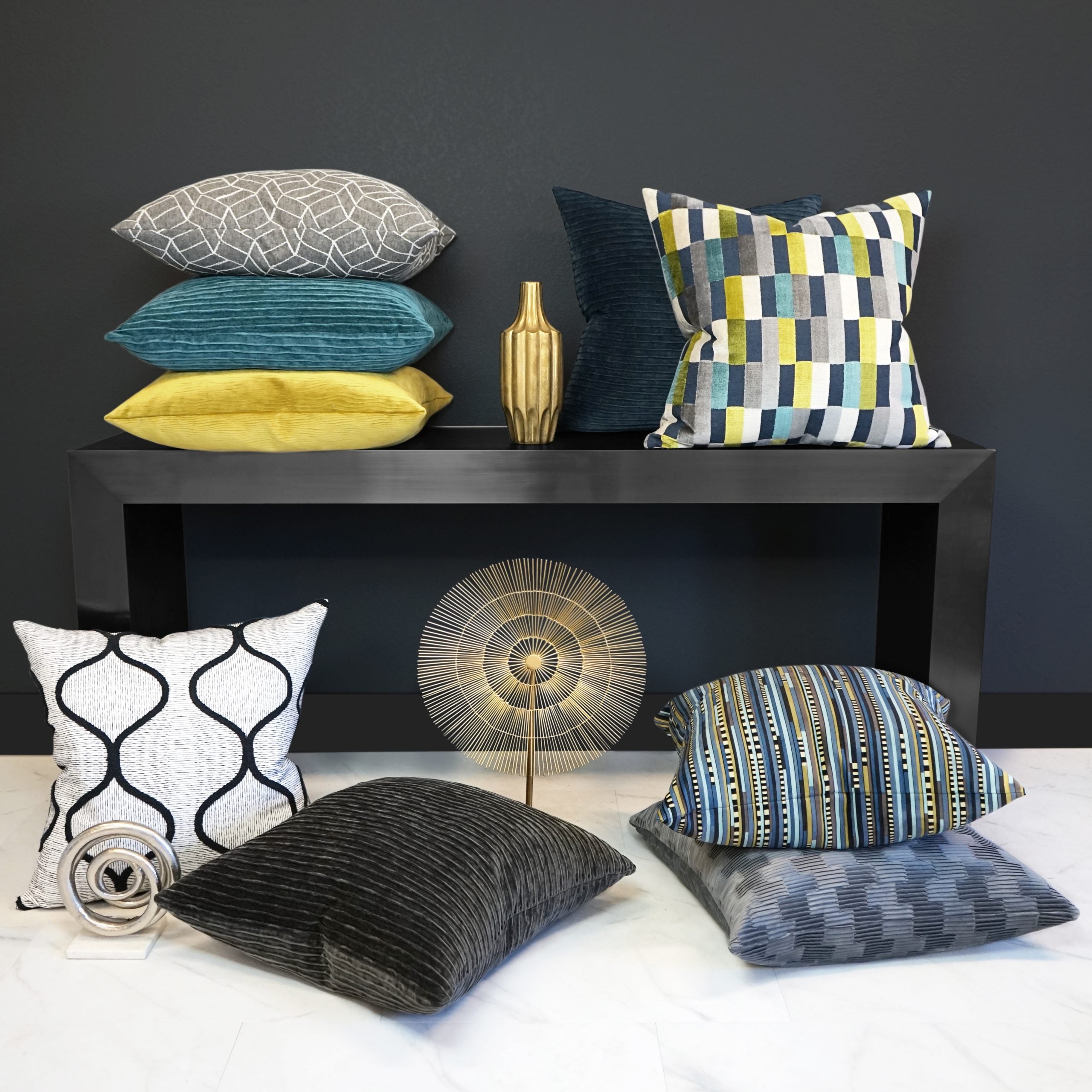 D.V. Kap Home Ruche Pillow - Slate