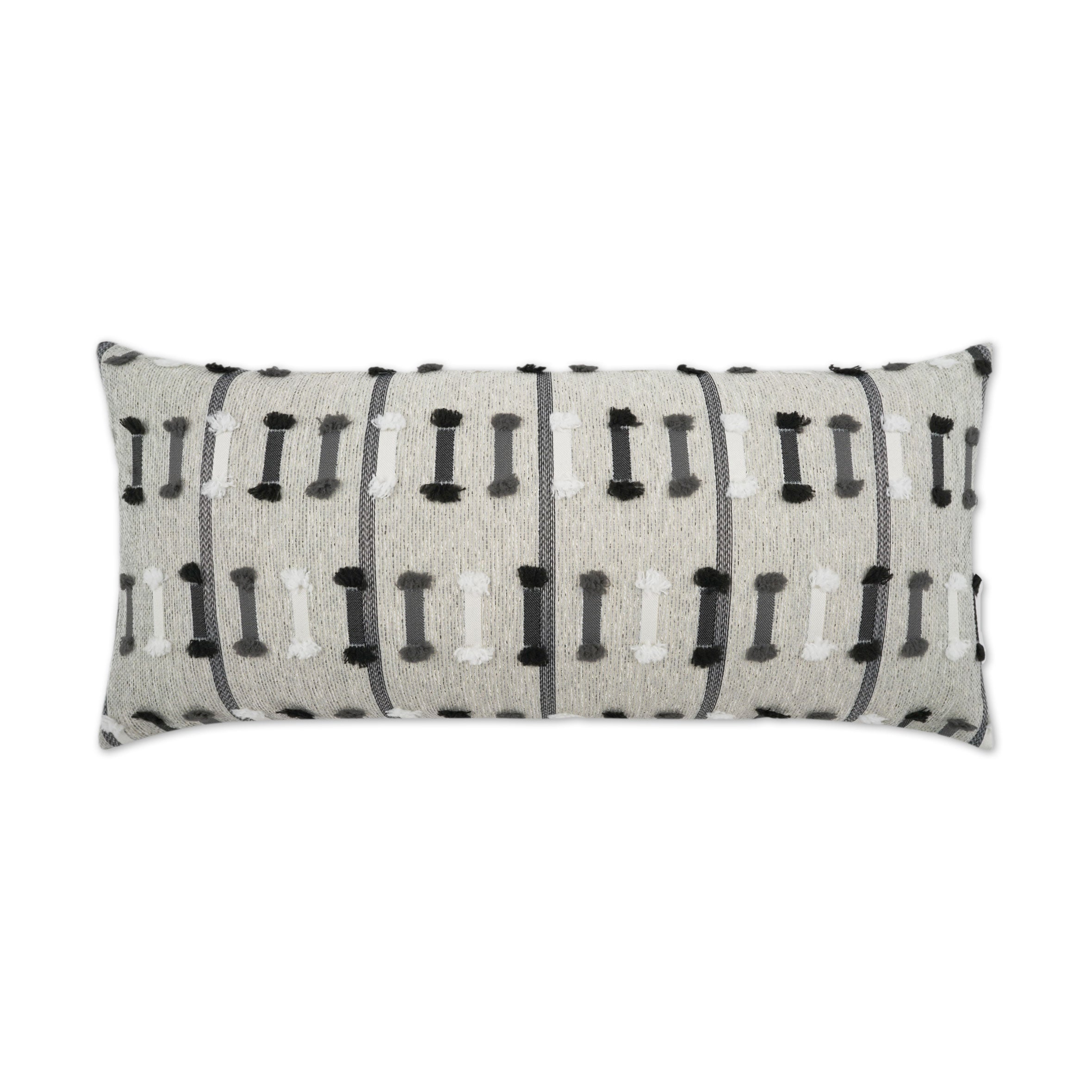 D.V. Kap Home Tassel Stripe Lumbar Pillow - Grey