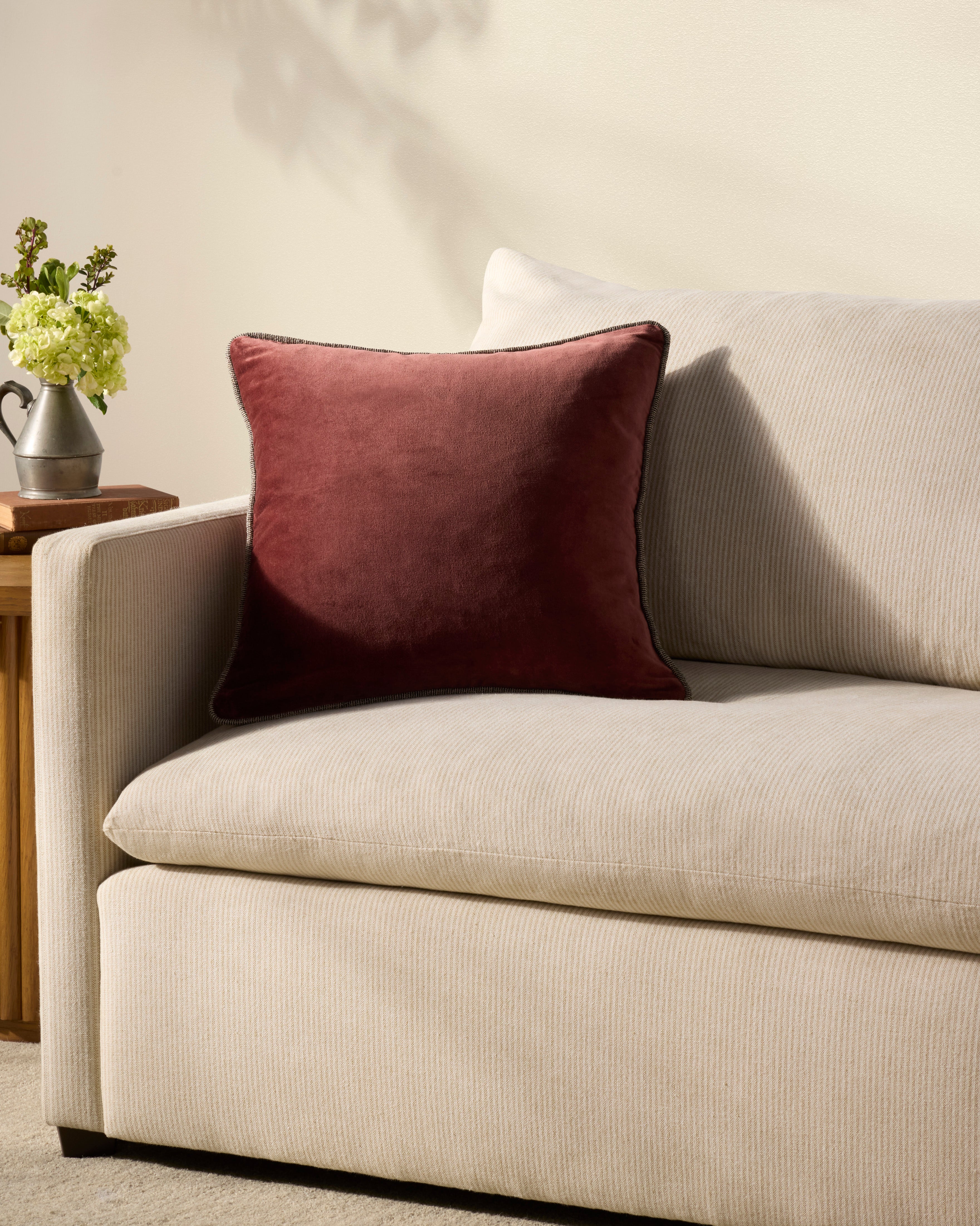 Chris Loves Julia x Loloi Liza Pillow - Wine (PCJ0020)