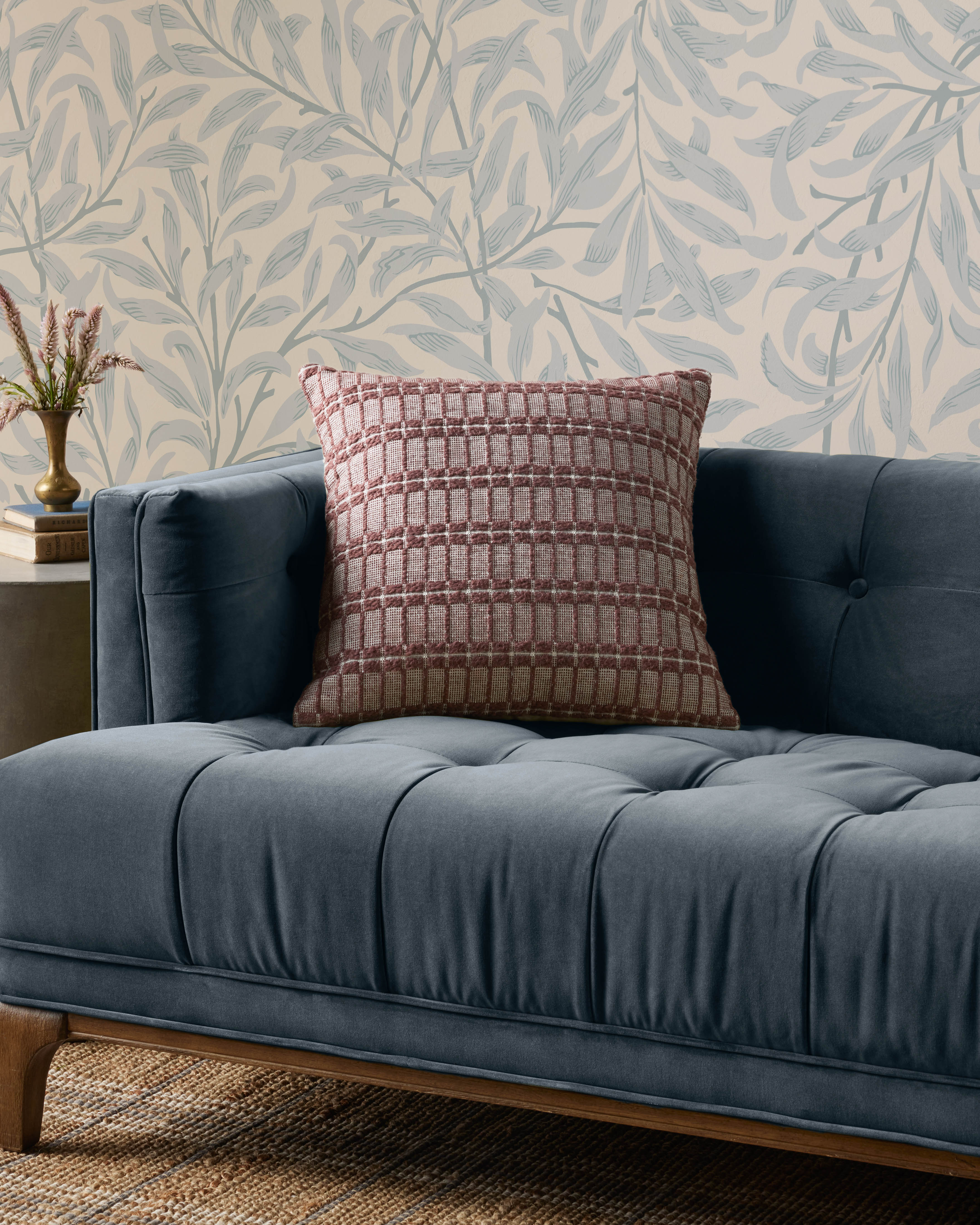 Chris Loves Julia x Loloi Poe Pillow - Burgundy (PCJ0019)