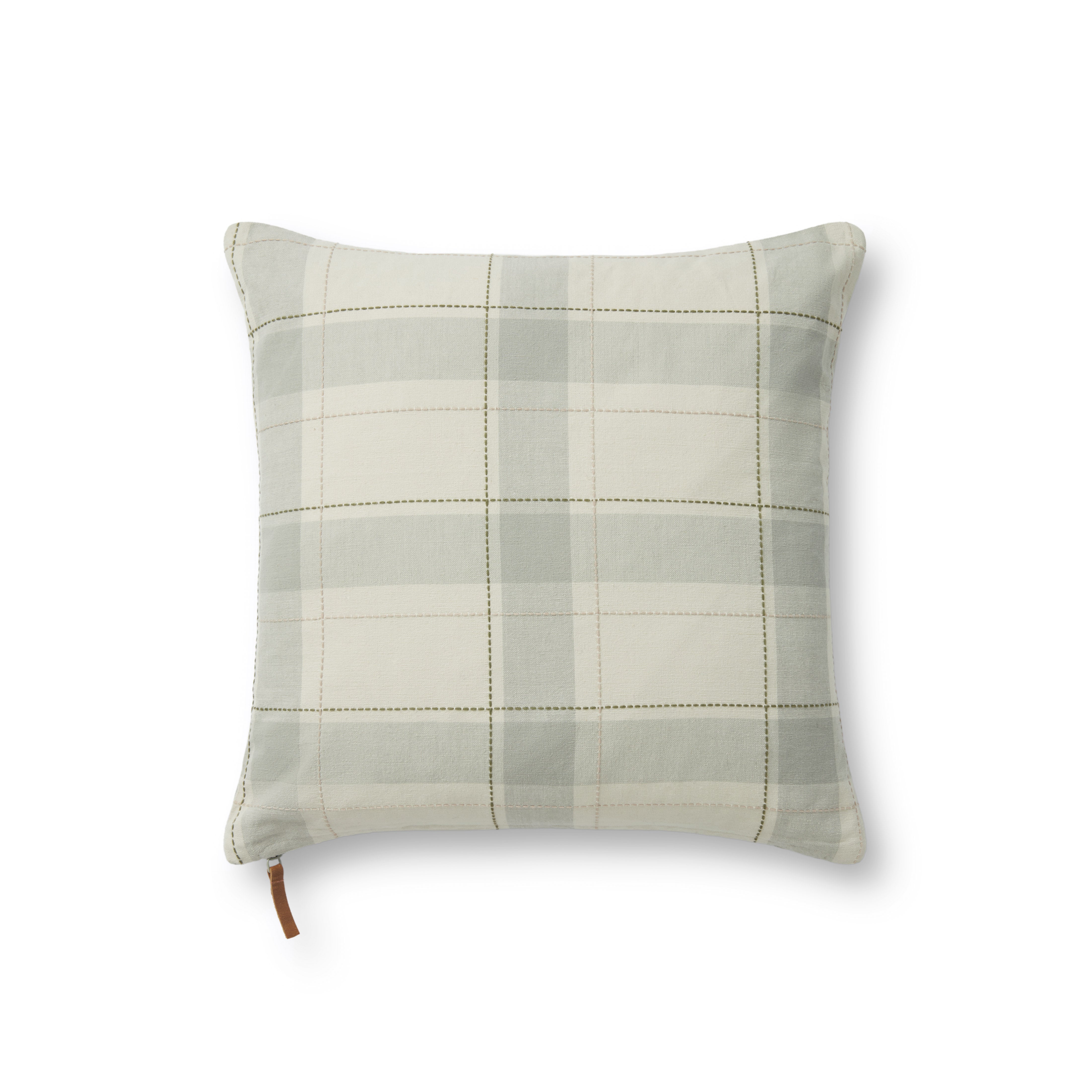 Chris Loves Julia x Loloi Linus Pillow - Sage / Multi (PCJ0010)