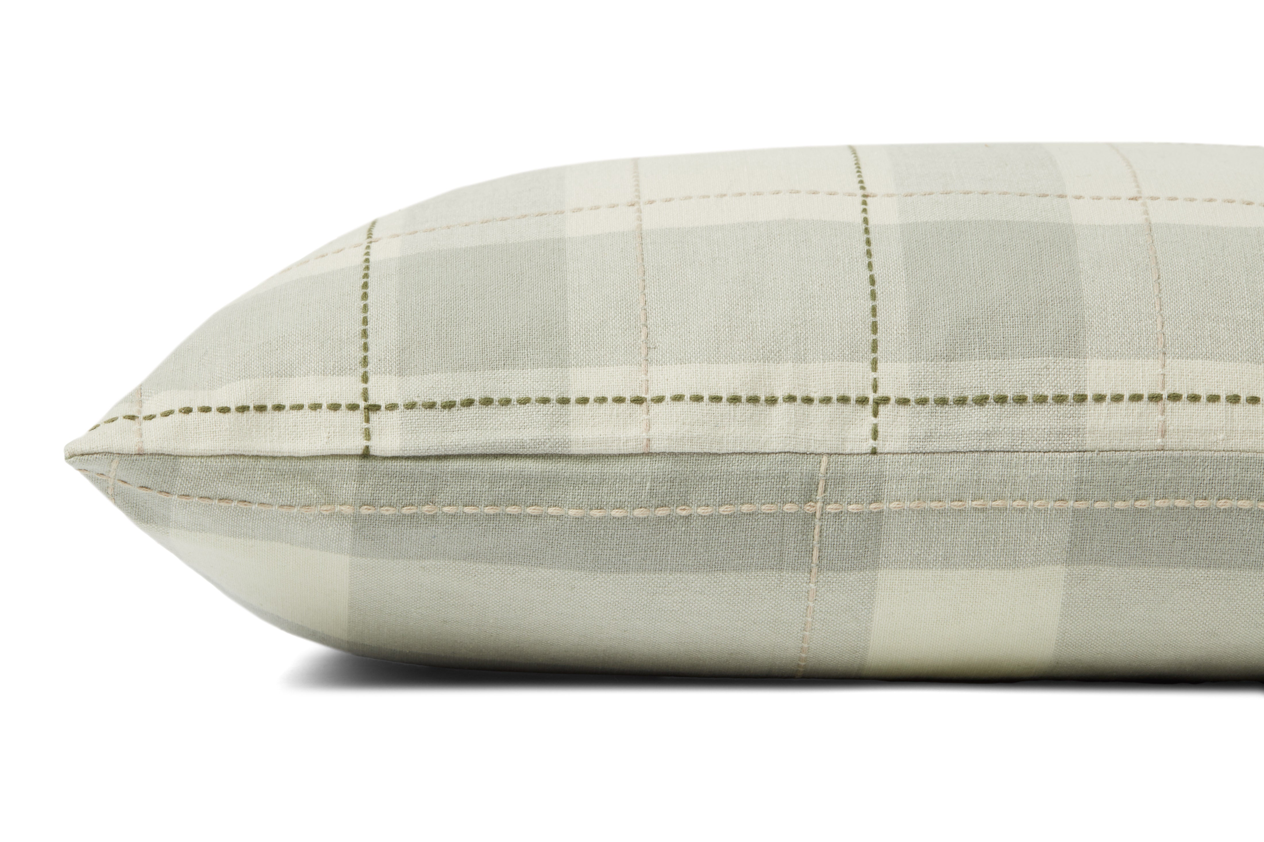Chris Loves Julia x Loloi Linus Pillow - Sage / Multi (PCJ0010)