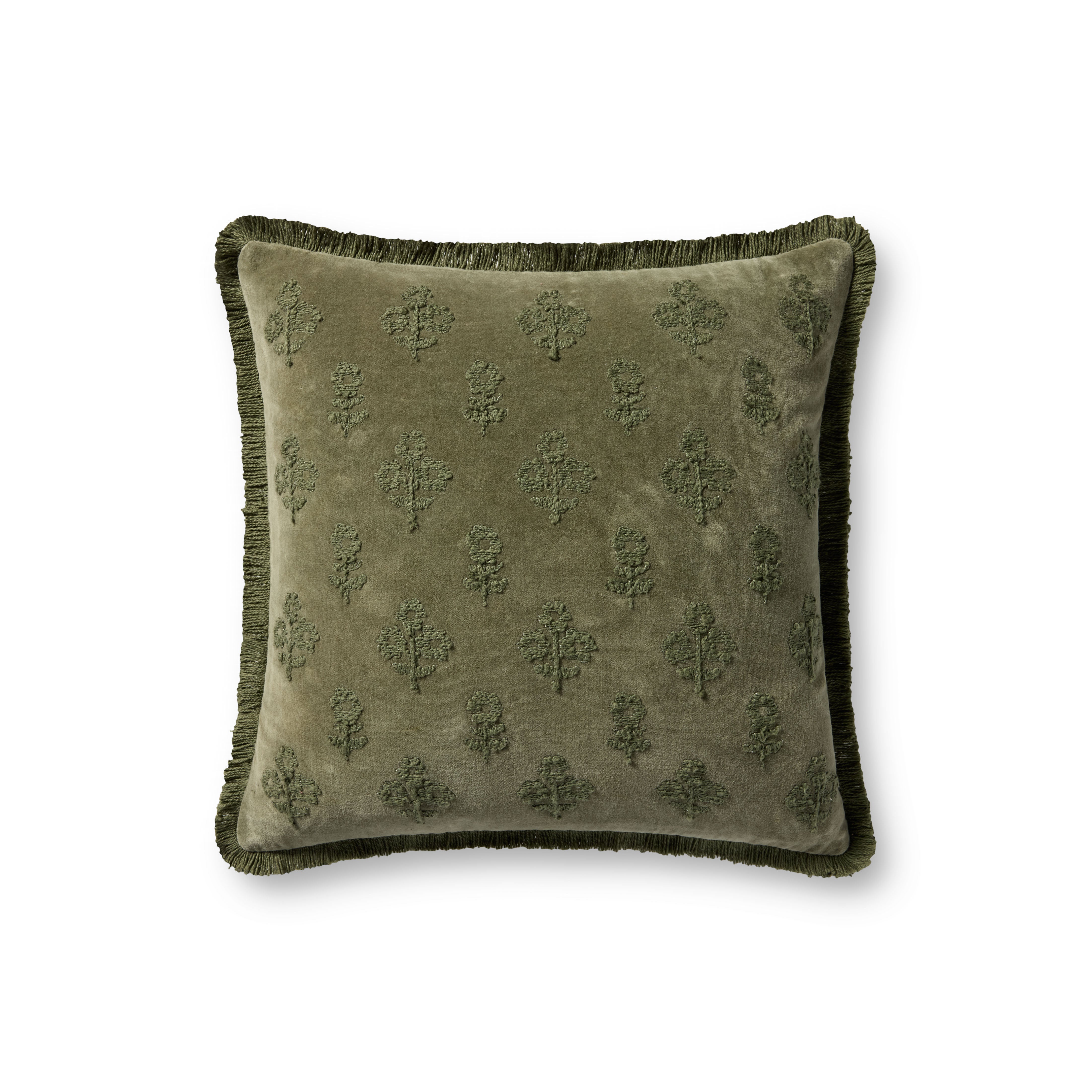Chris Loves Julia x Loloi Darla Pillow - Olive (PCJ0025)