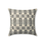 Amber Lewis x Loloi Adams Pillow - Charcoal / Ivory (PAL0049)