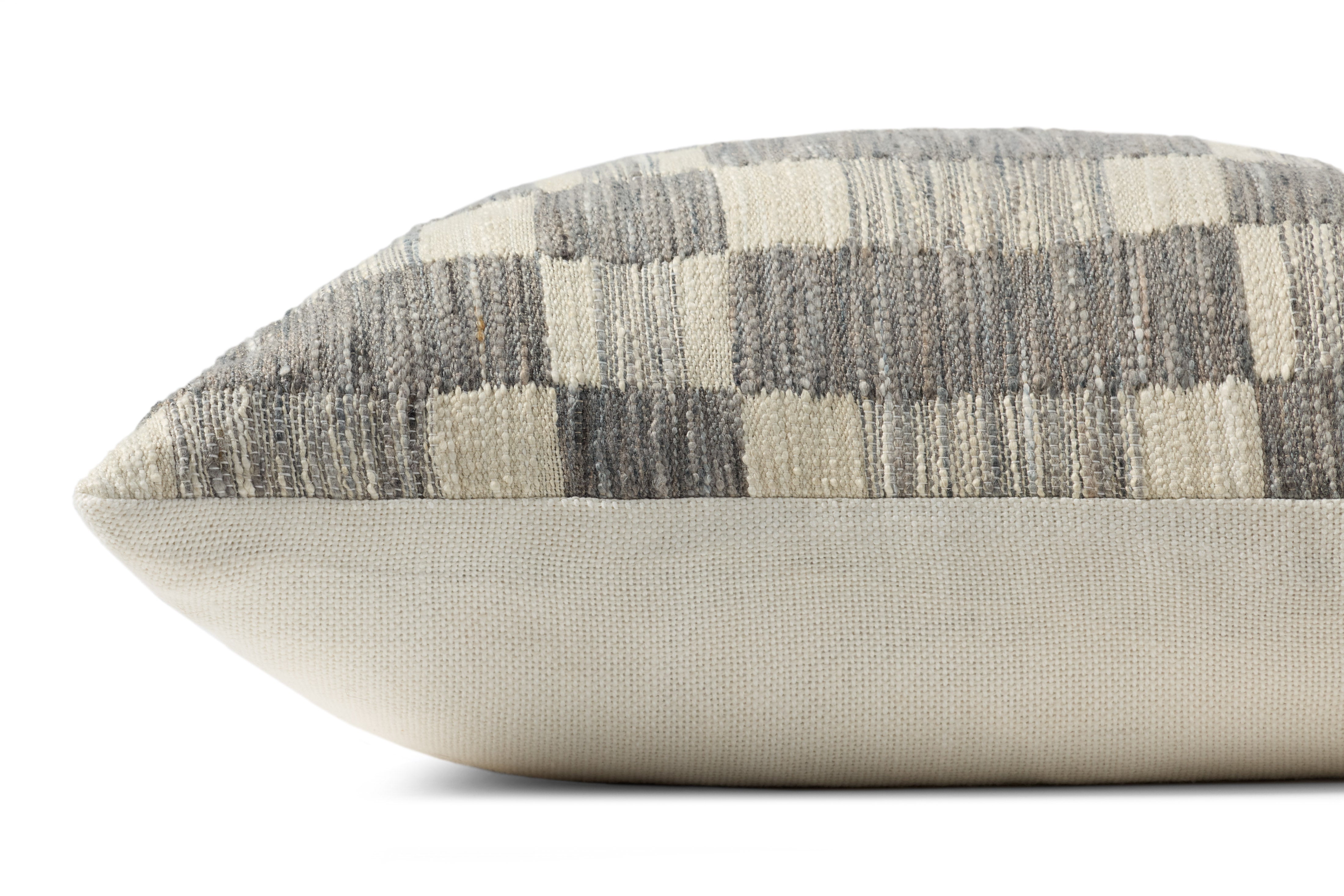 Amber Lewis x Loloi Adams Pillow - Charcoal / Ivory (PAL0049)