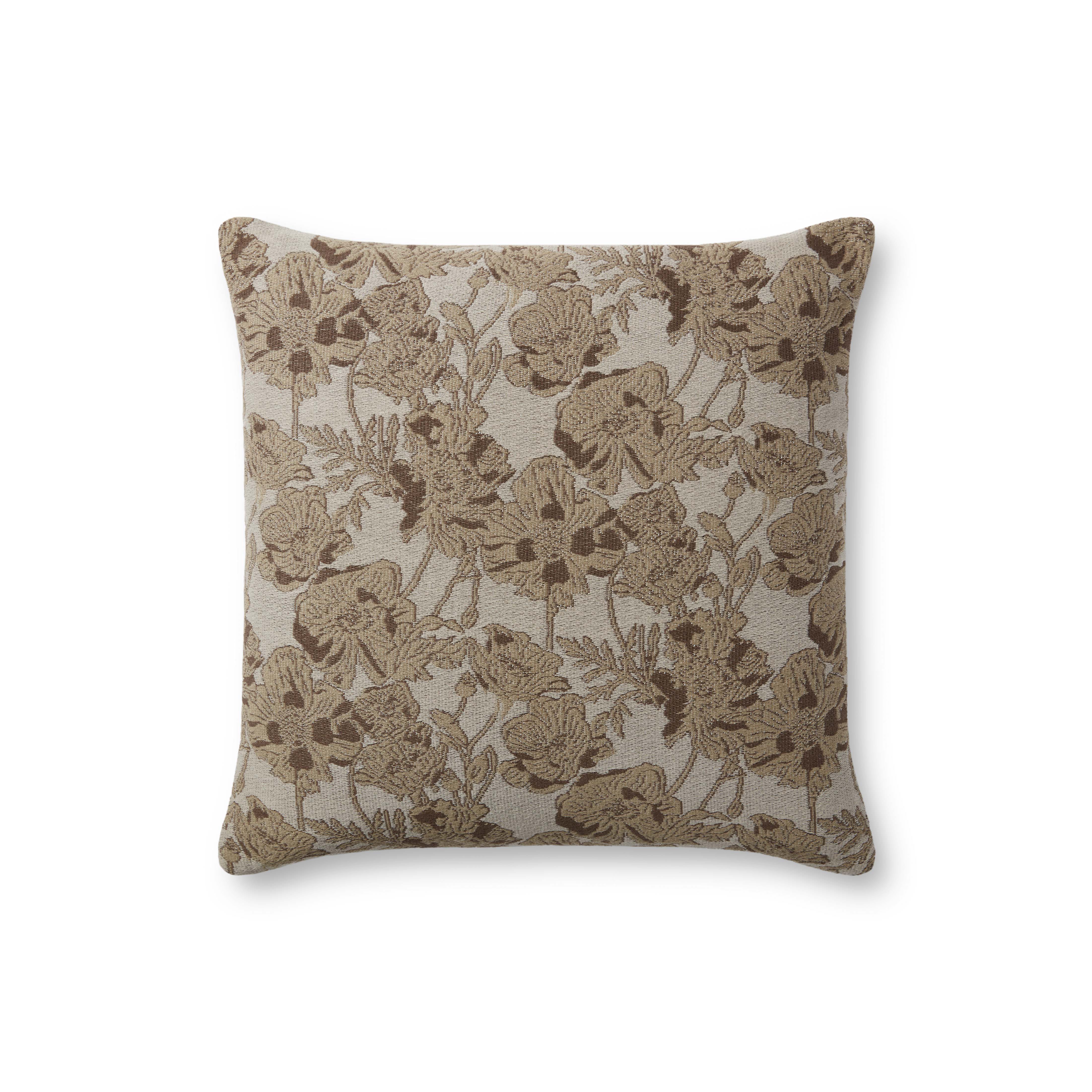 Chris Loves Julia x Loloi Matilda Pillow - Beige / Mocha (PCJ0008)