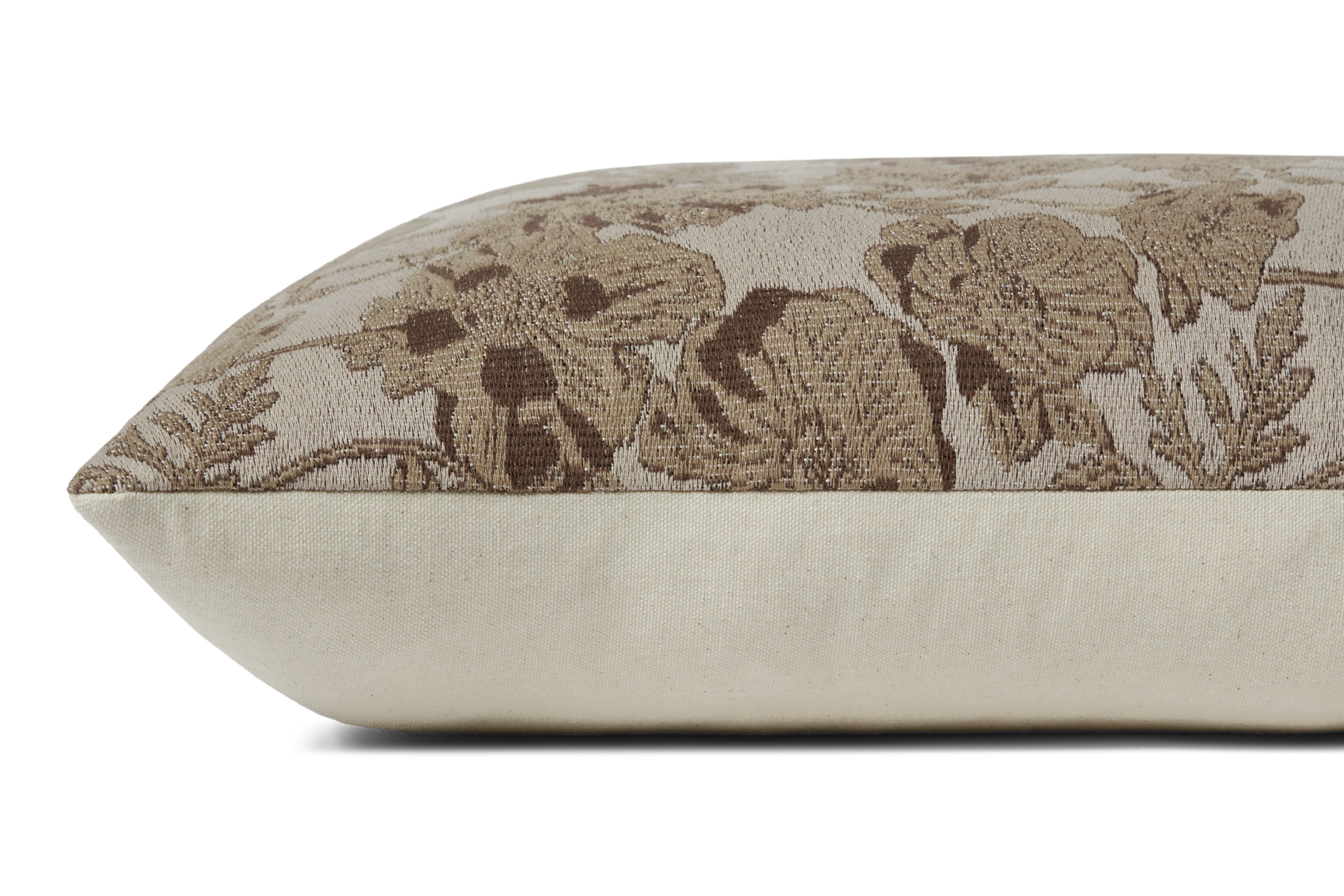 Chris Loves Julia x Loloi Matilda Pillow - Beige / Mocha (PCJ0008)