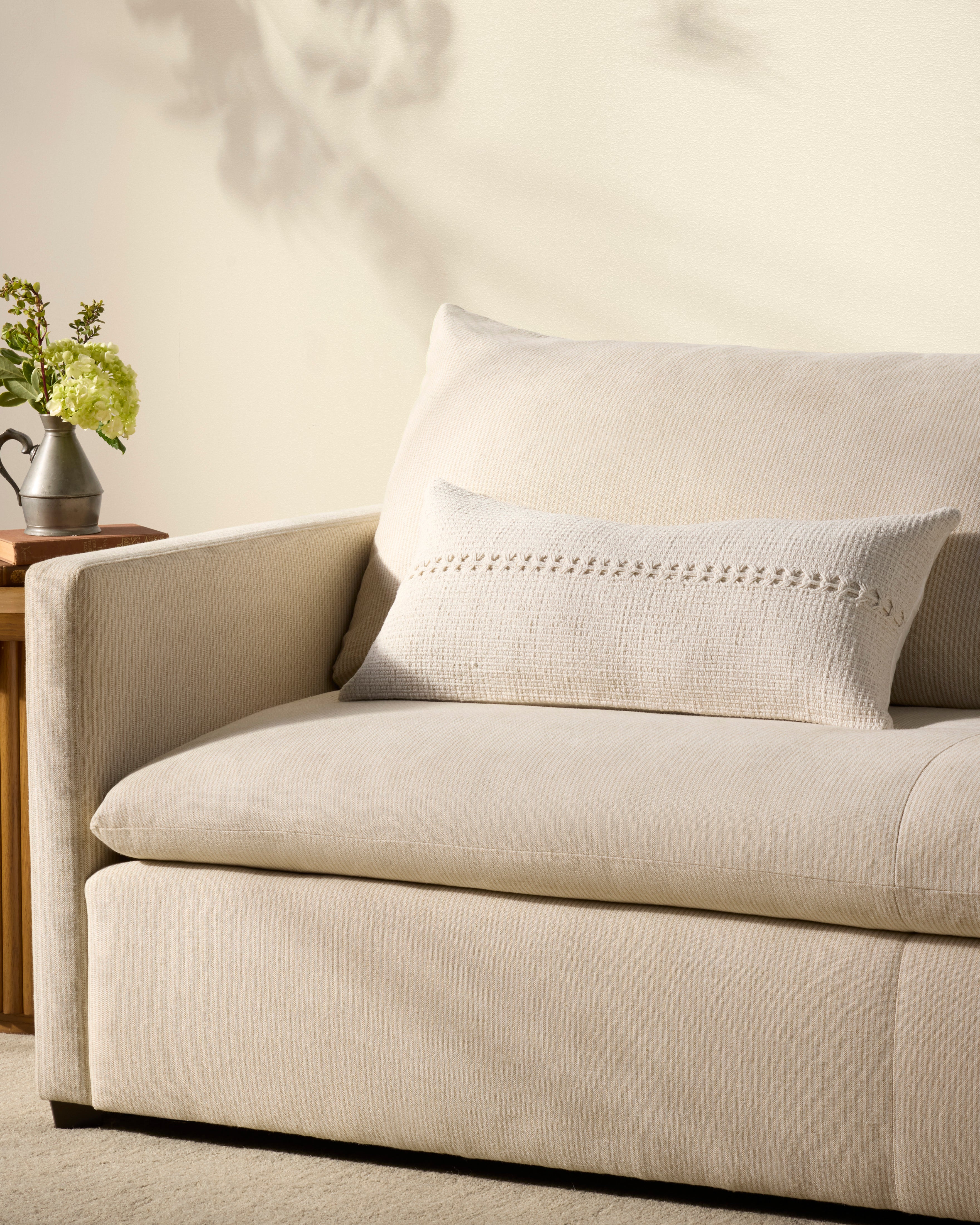 Chris Loves Julia x Loloi Harvey Pillow - White (PCJ0018)