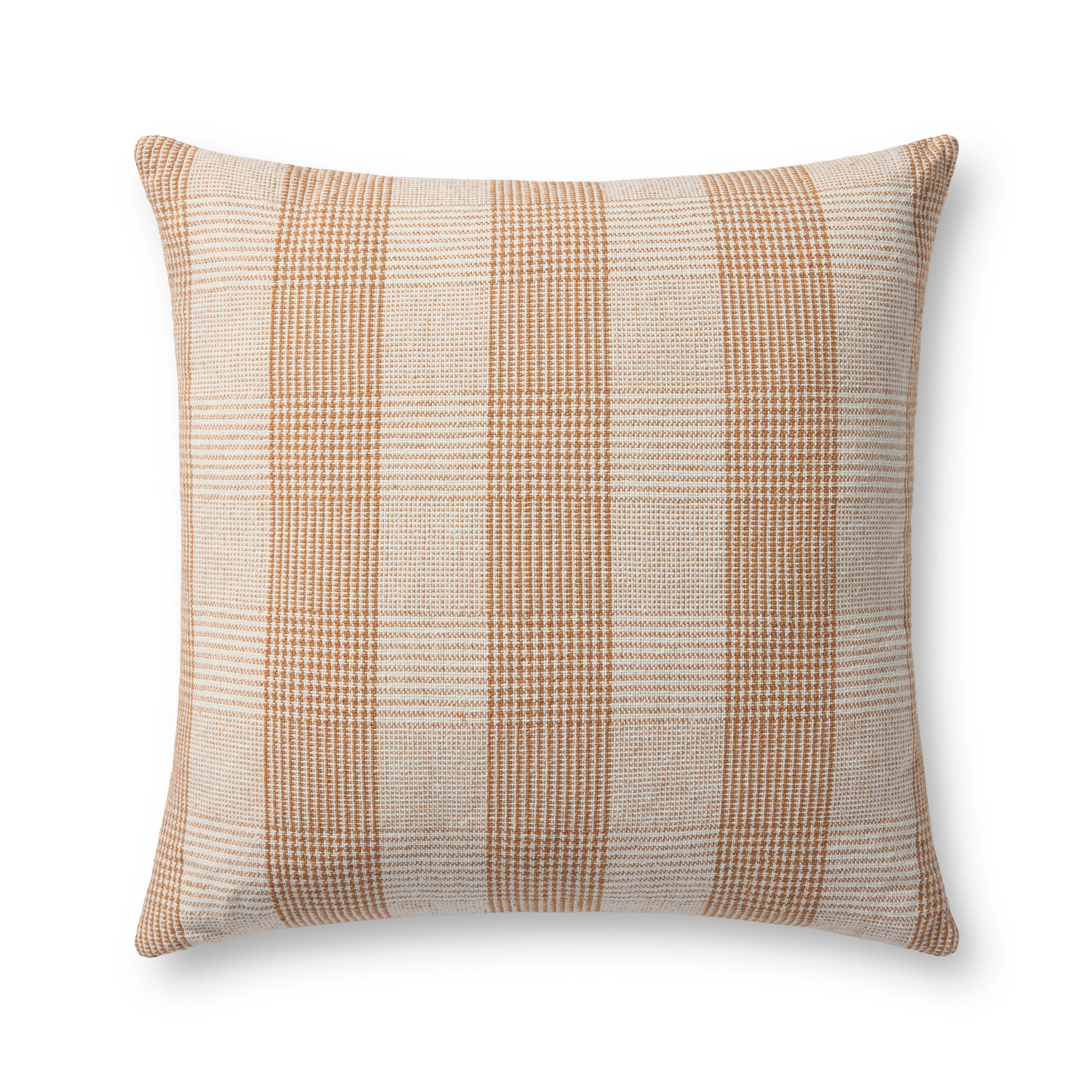 Chris Loves Julia x Loloi Auggie Pillow - Orange / White (PCJ0021)