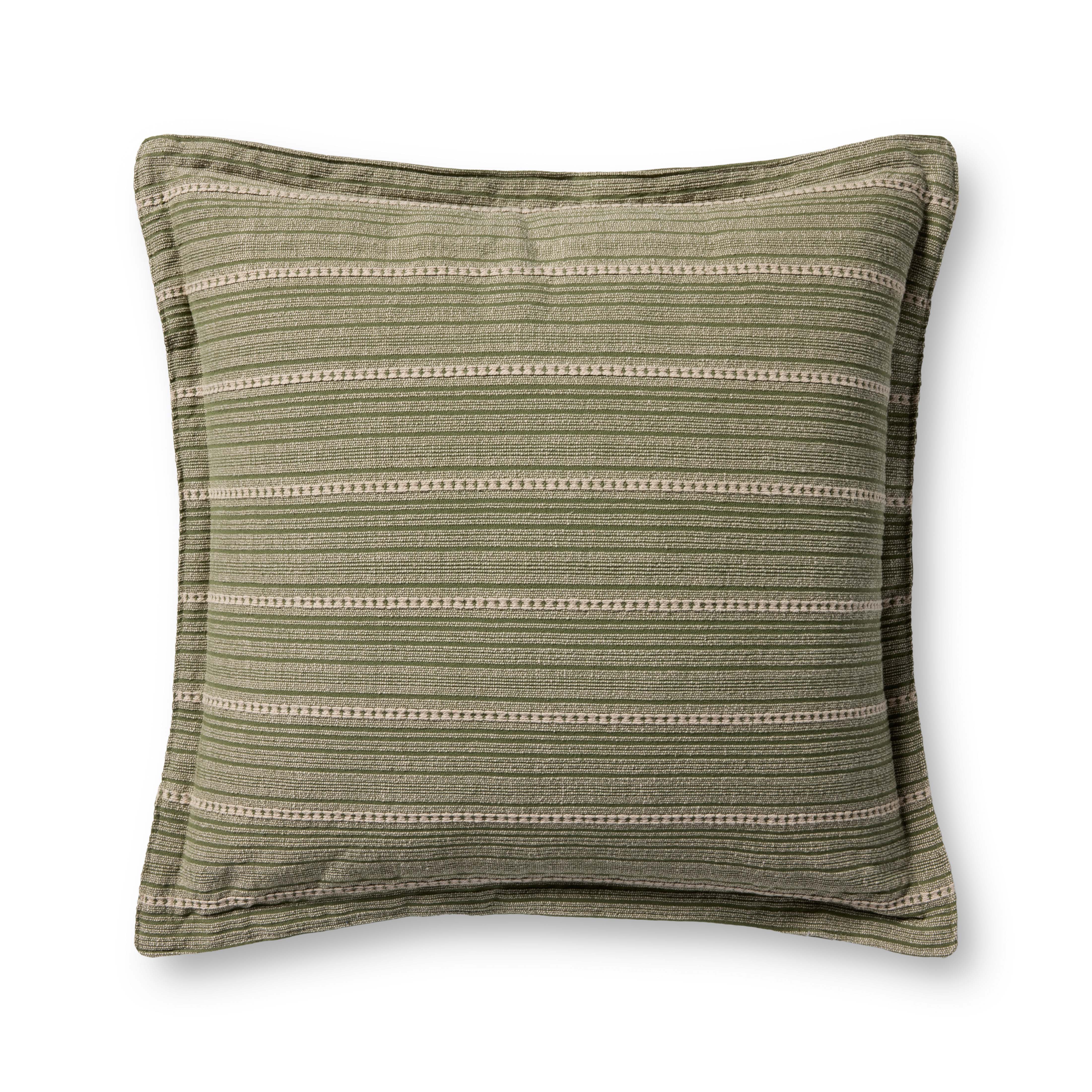 Chris Loves Julia x Loloi Howie Pillow - Green / Natural (PCJ0023)