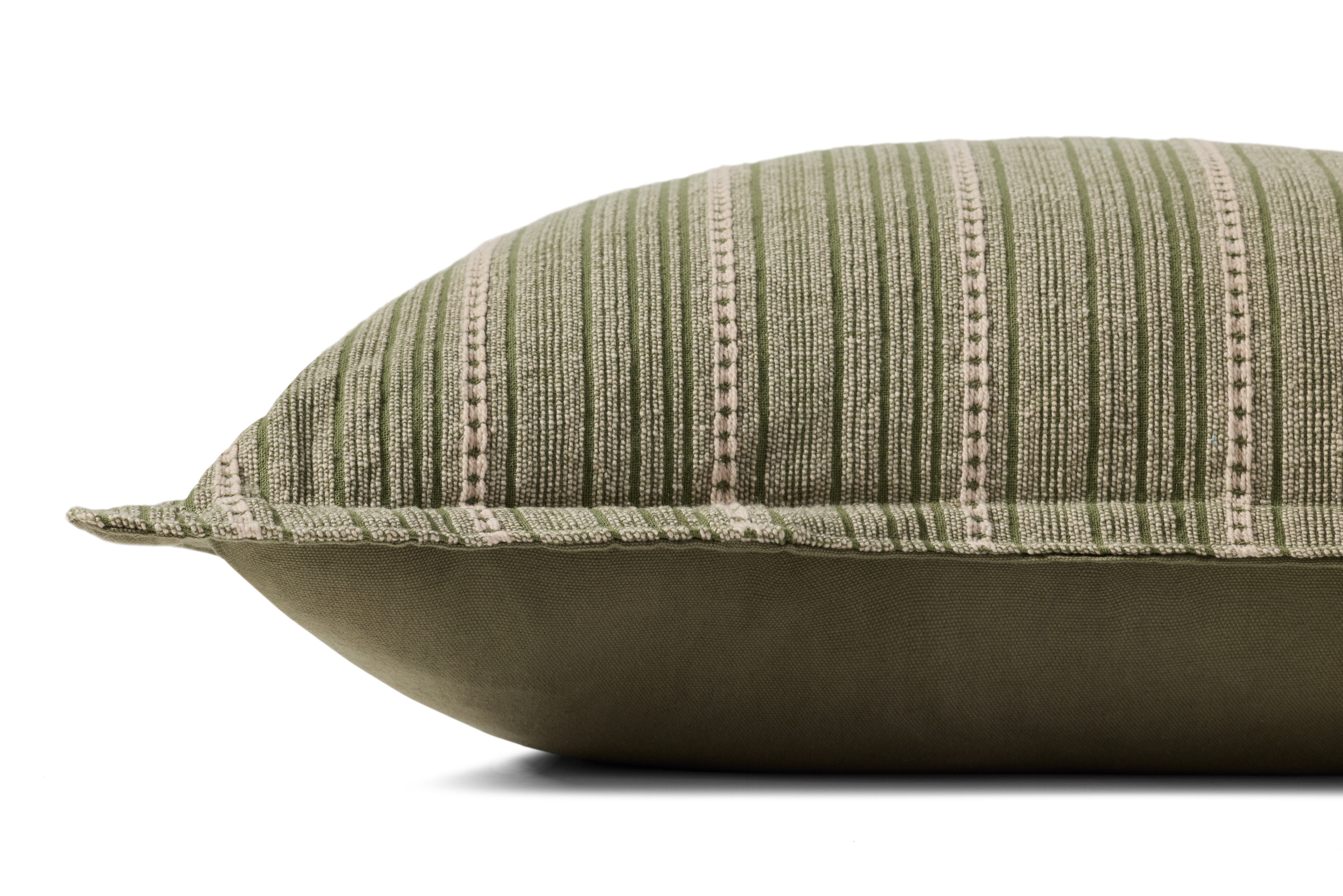 Chris Loves Julia x Loloi Howie Pillow - Green / Natural (PCJ0023)