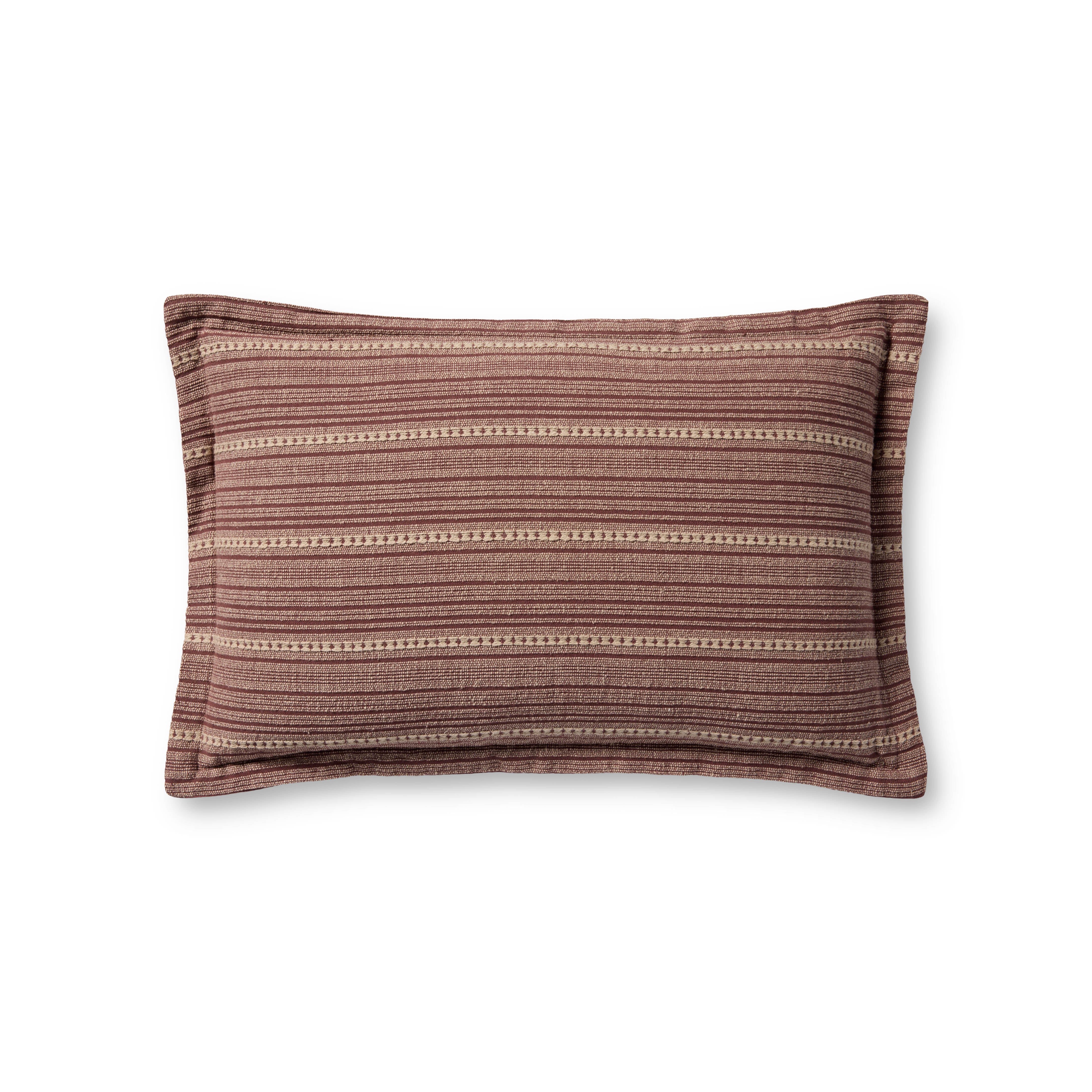 Chris Loves Julia x Loloi Howie Pillow - Wine / Natural (PCJ0023)