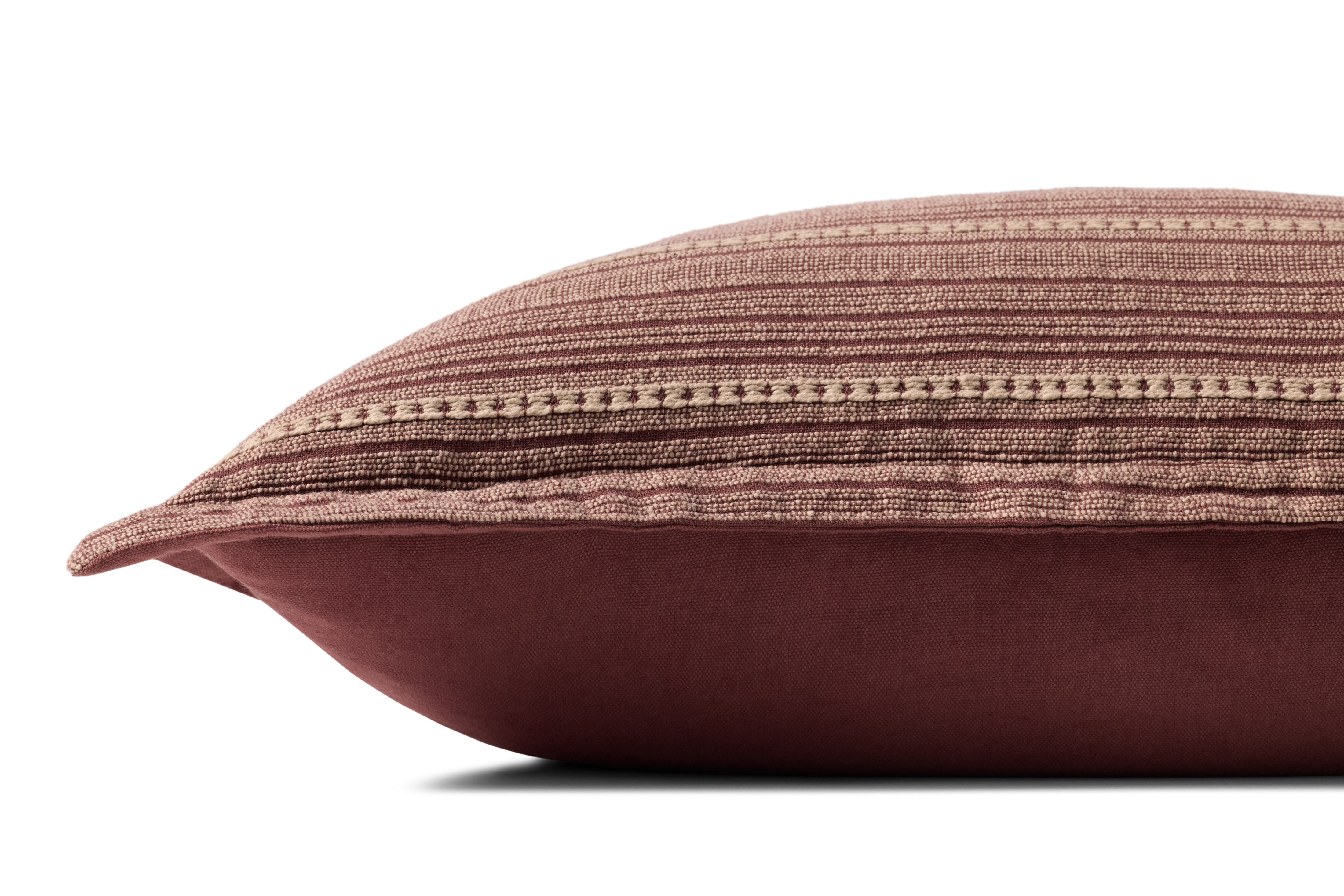 Chris Loves Julia x Loloi Howie Pillow - Wine / Natural (PCJ0023)