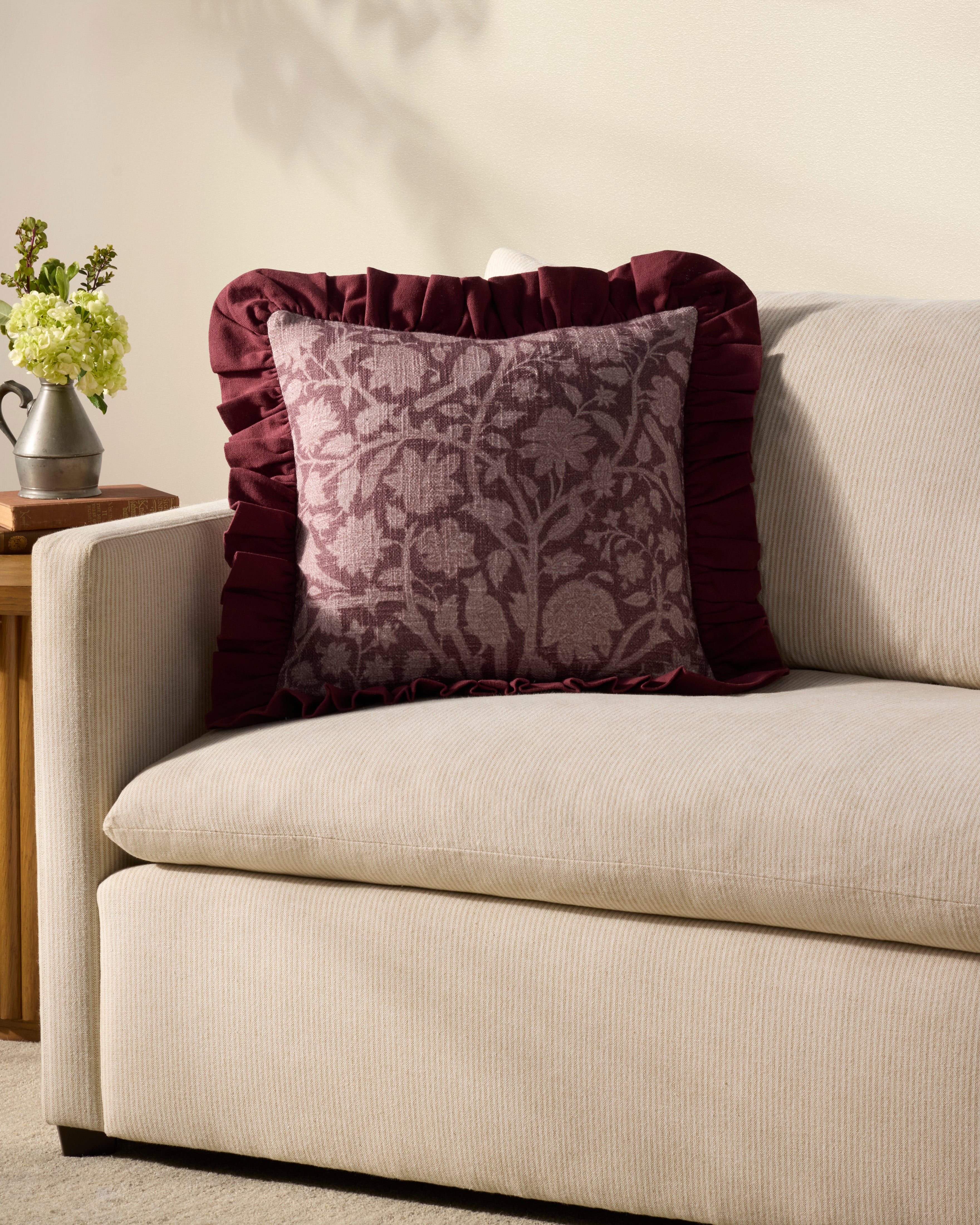 Chris Loves Julia x Loloi Kathleen Pillow - Wine (PCJ0026)