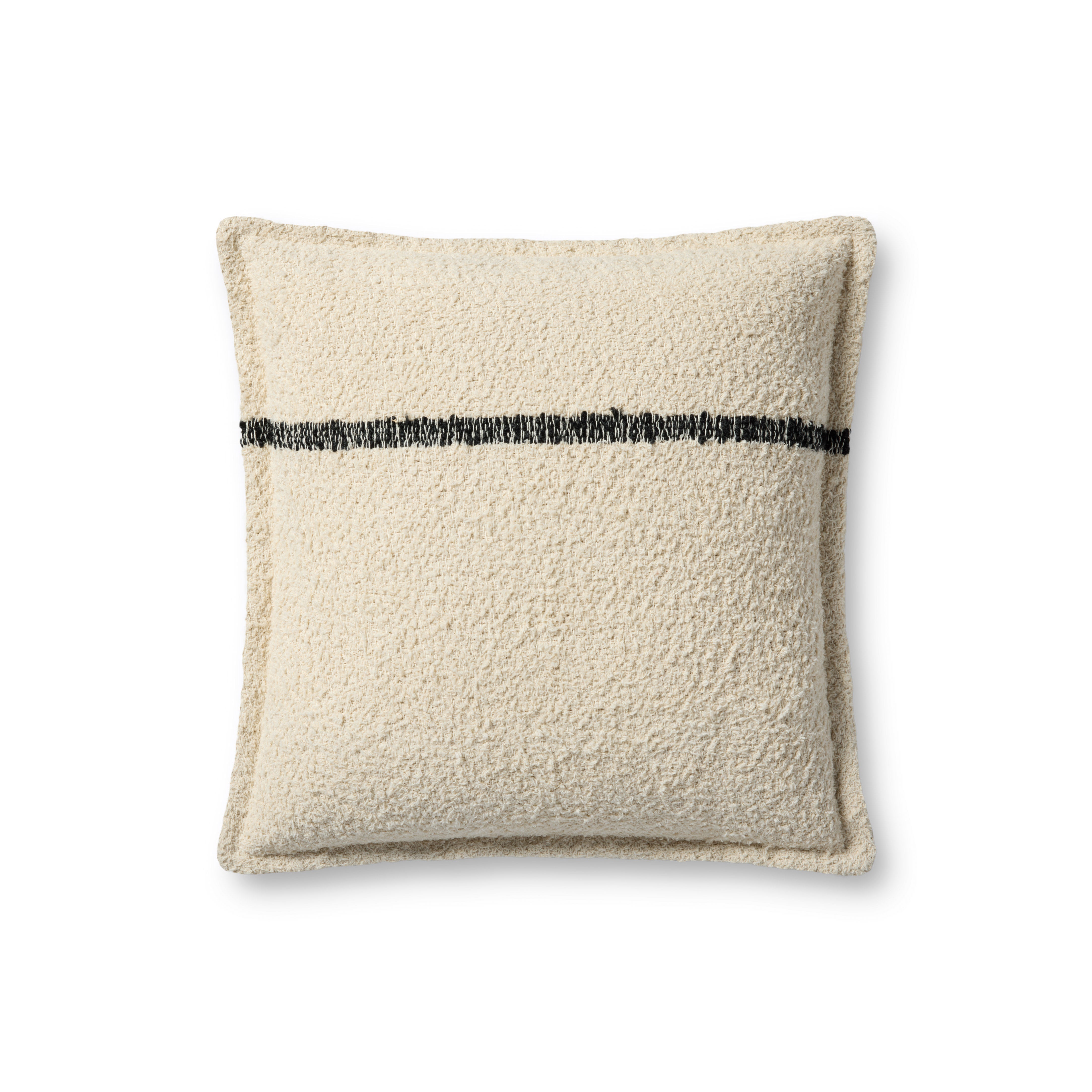 Brigette Romanek x Loloi Pillow - Natural / Charcoal (PBR0015)