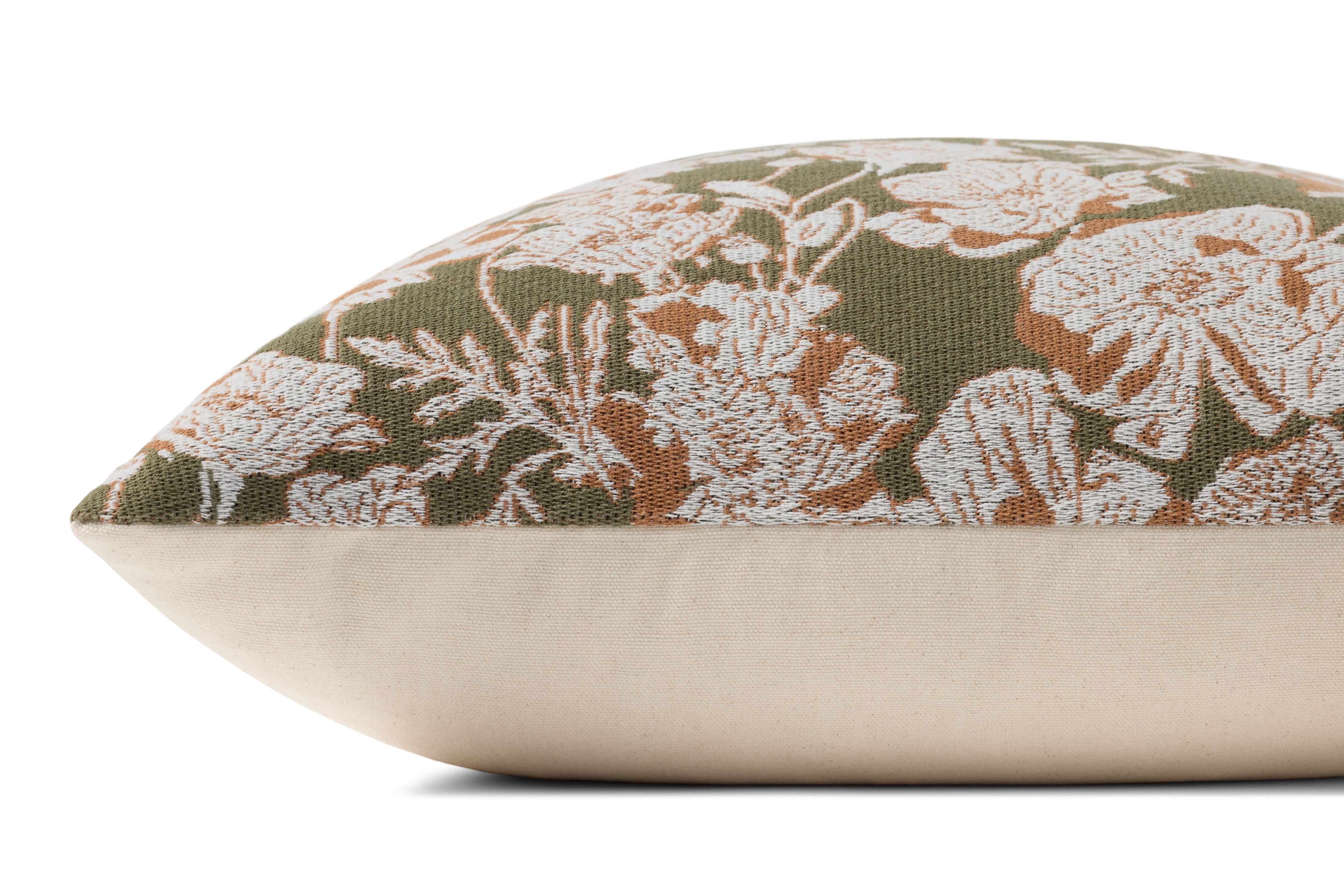 Chris Loves Julia x Loloi Matilda Pillow - Olive / Orange (PCJ0031)