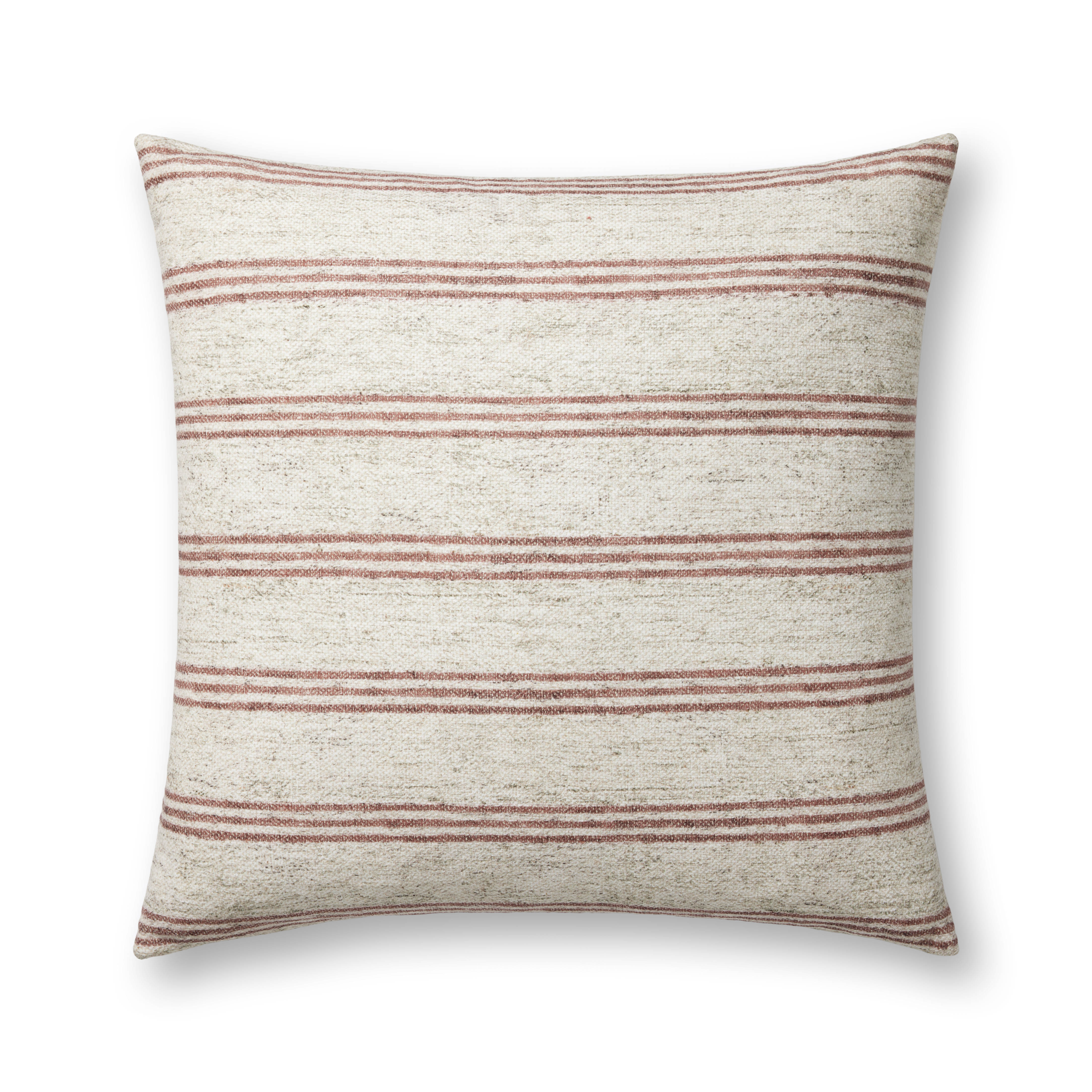 Amber Lewis x Loloi Zephyr Pillow - Natural / Wine (PAL0040)