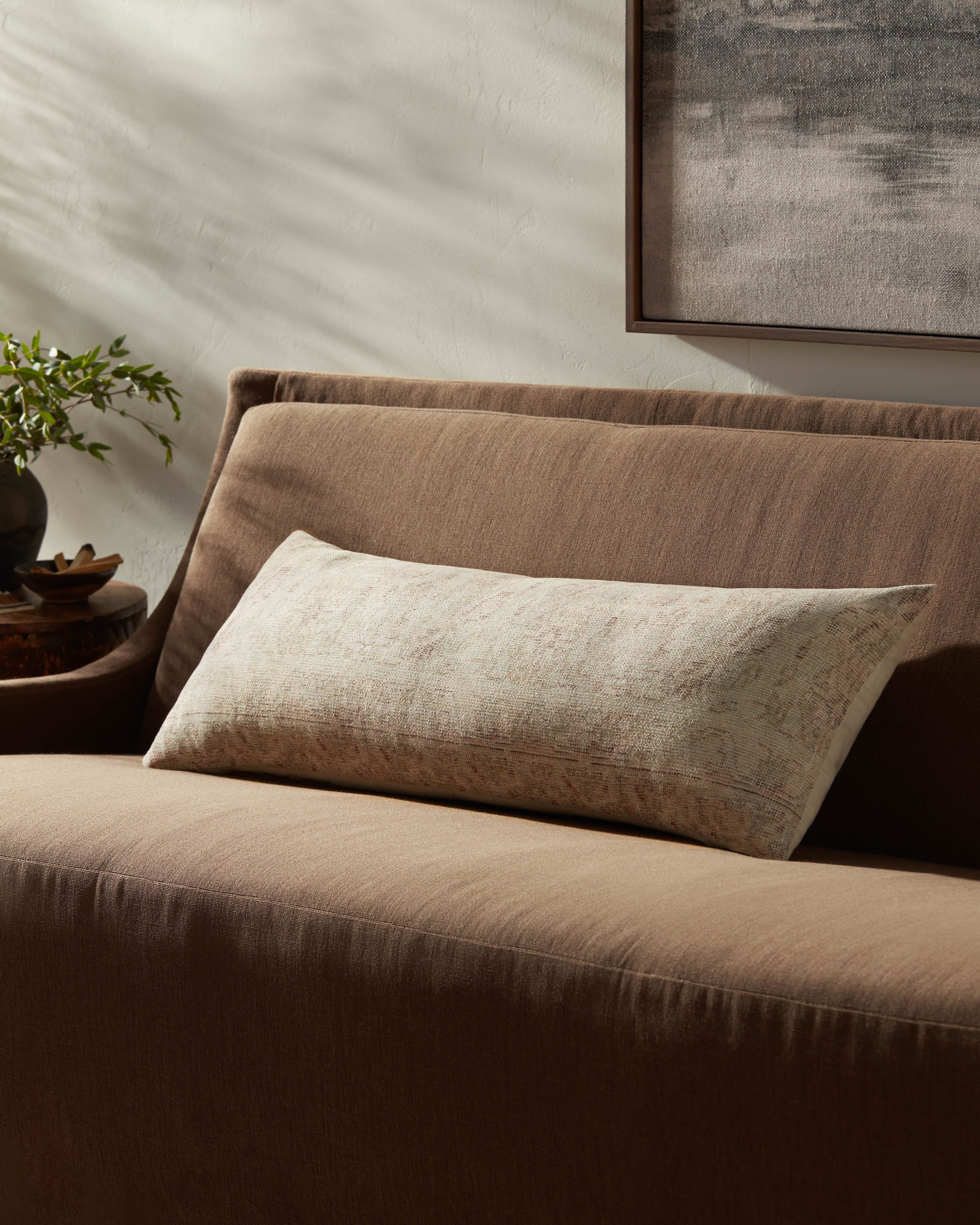 Amber Lewis x Loloi Celestia Pillow - Natural / Wine (PAL0041)