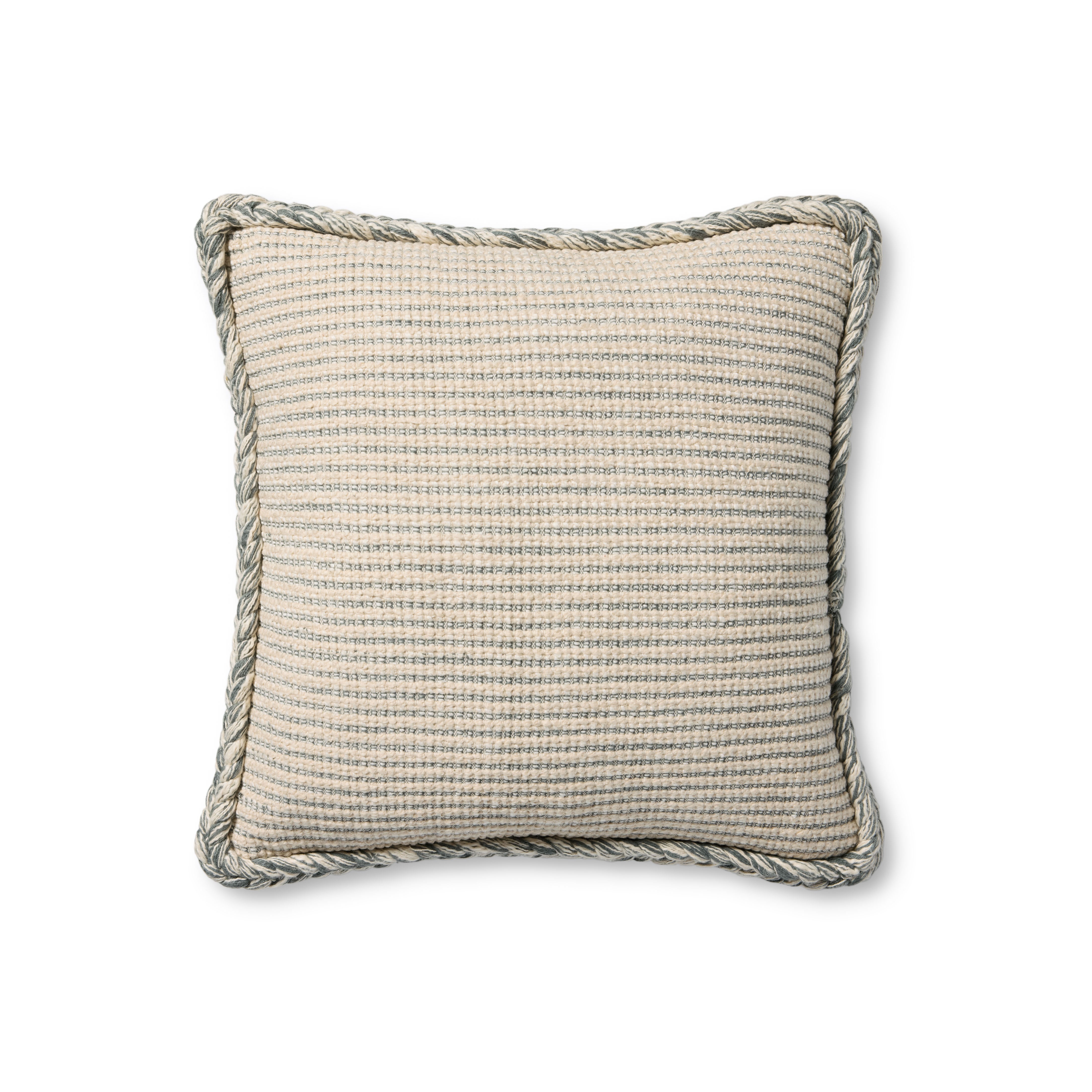 Amber Lewis x Loloi Oroville Pillow - Natural / Blue (PAL0051)