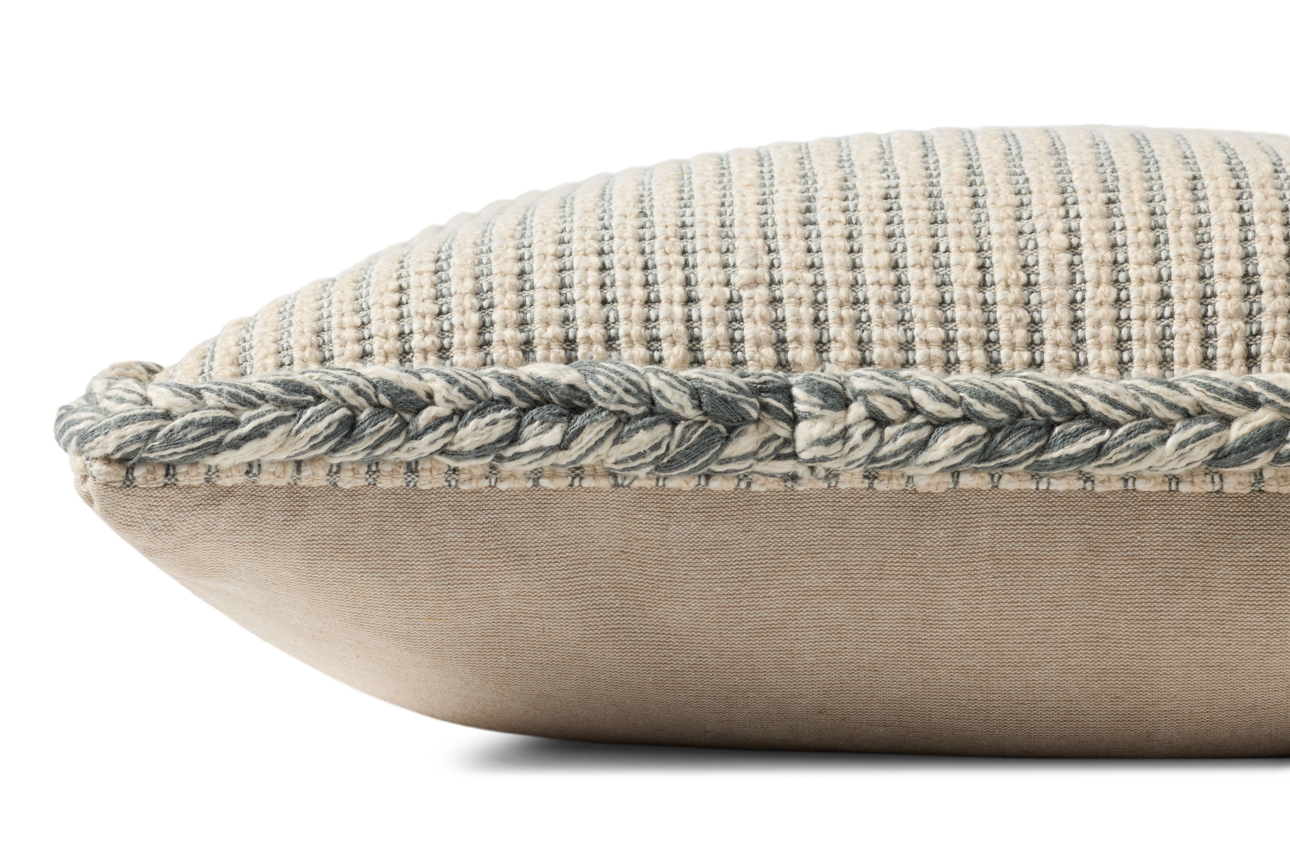 Amber Lewis x Loloi Oroville Pillow - Natural / Blue (PAL0051)