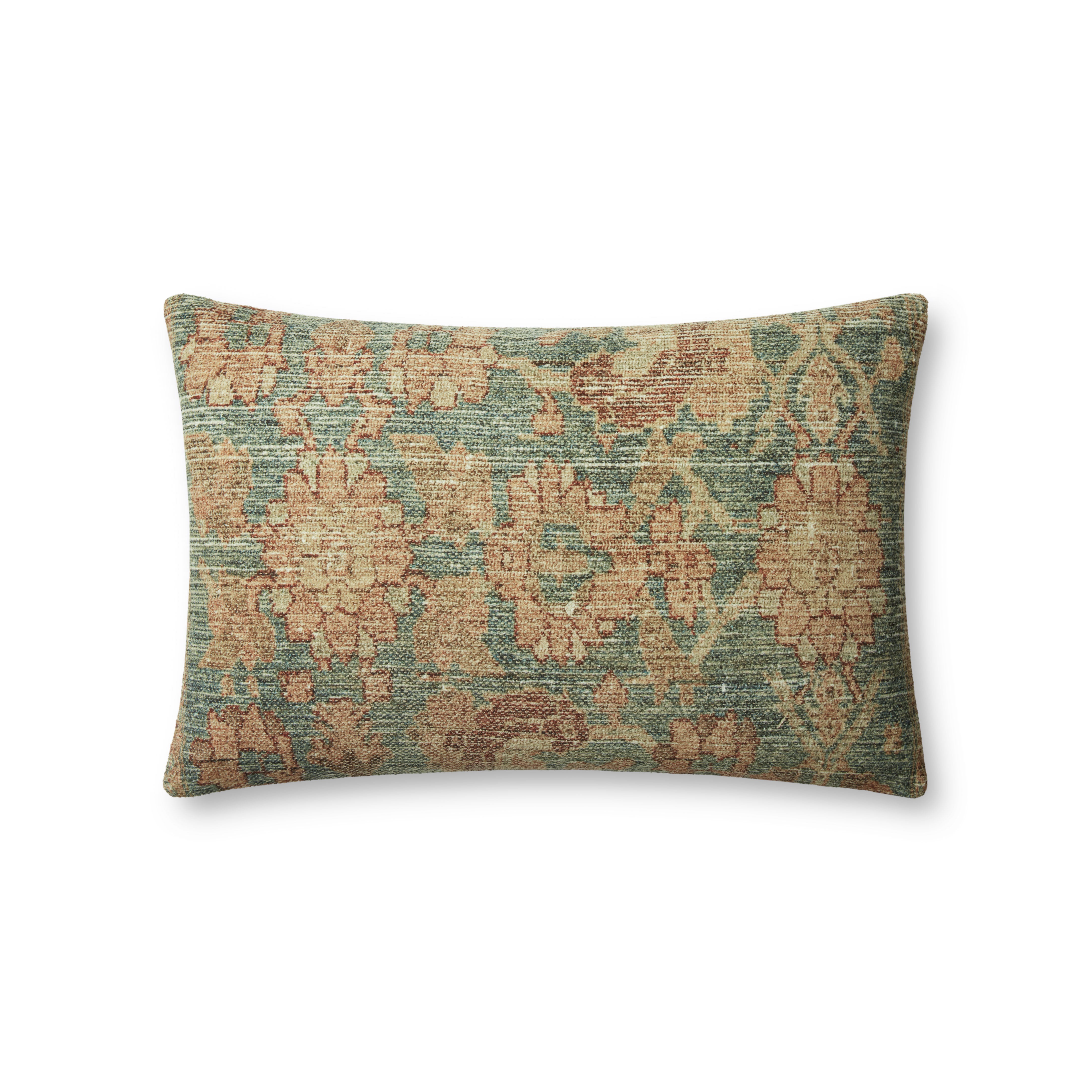 Angela Rose x Loloi Clay Pillow - Teal / Terracotta (PAR0002)