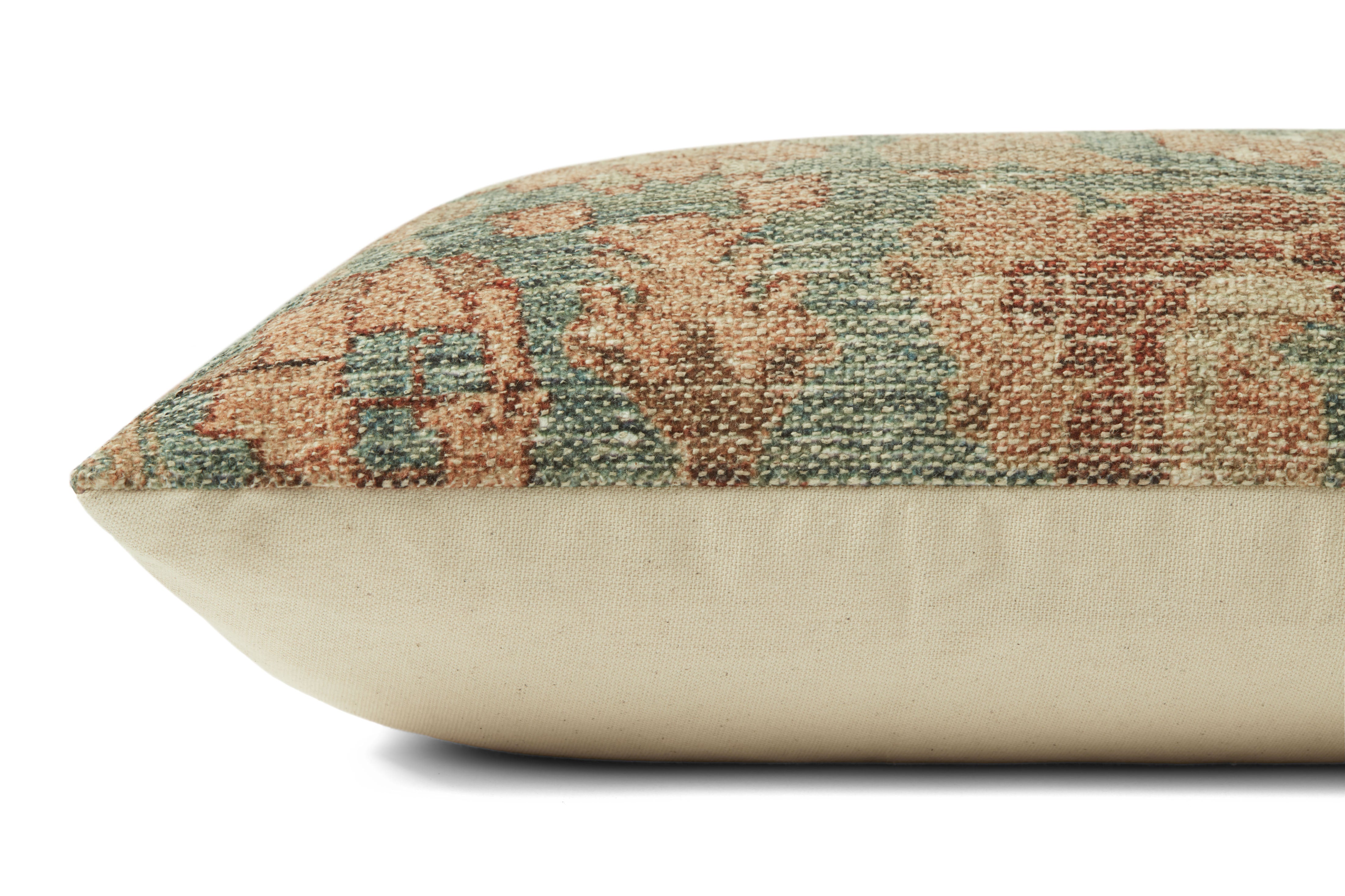 Angela Rose x Loloi Clay Pillow - Teal / Terracotta (PAR0002)