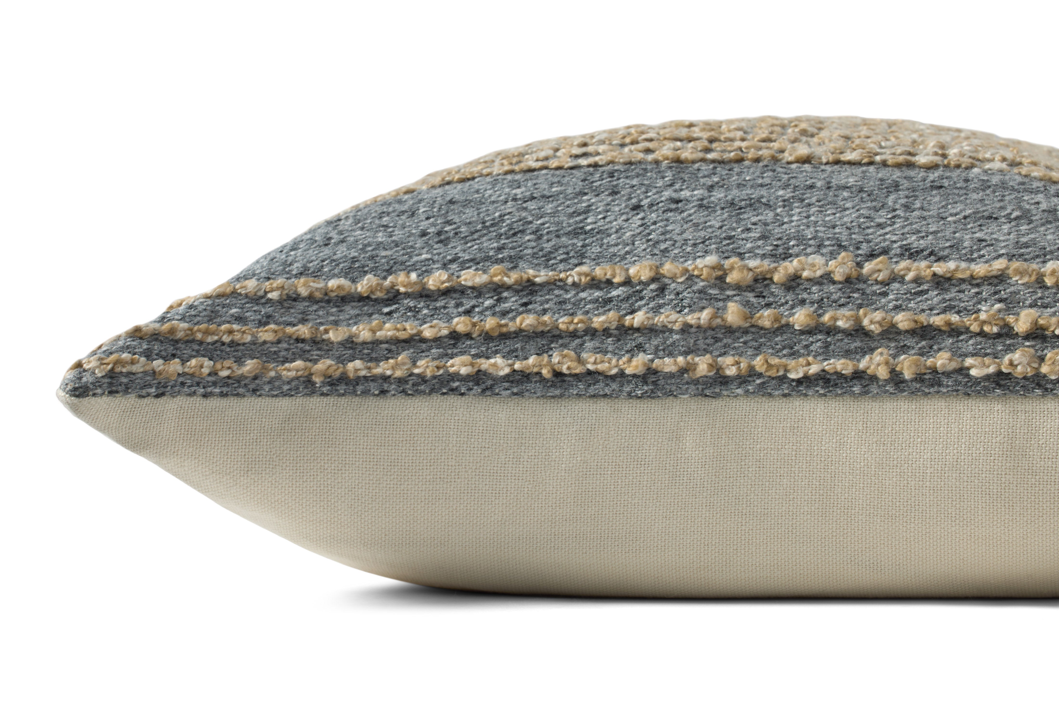Brigette Romanek x Loloi Pillow - Grey / Natural (PBR0005)