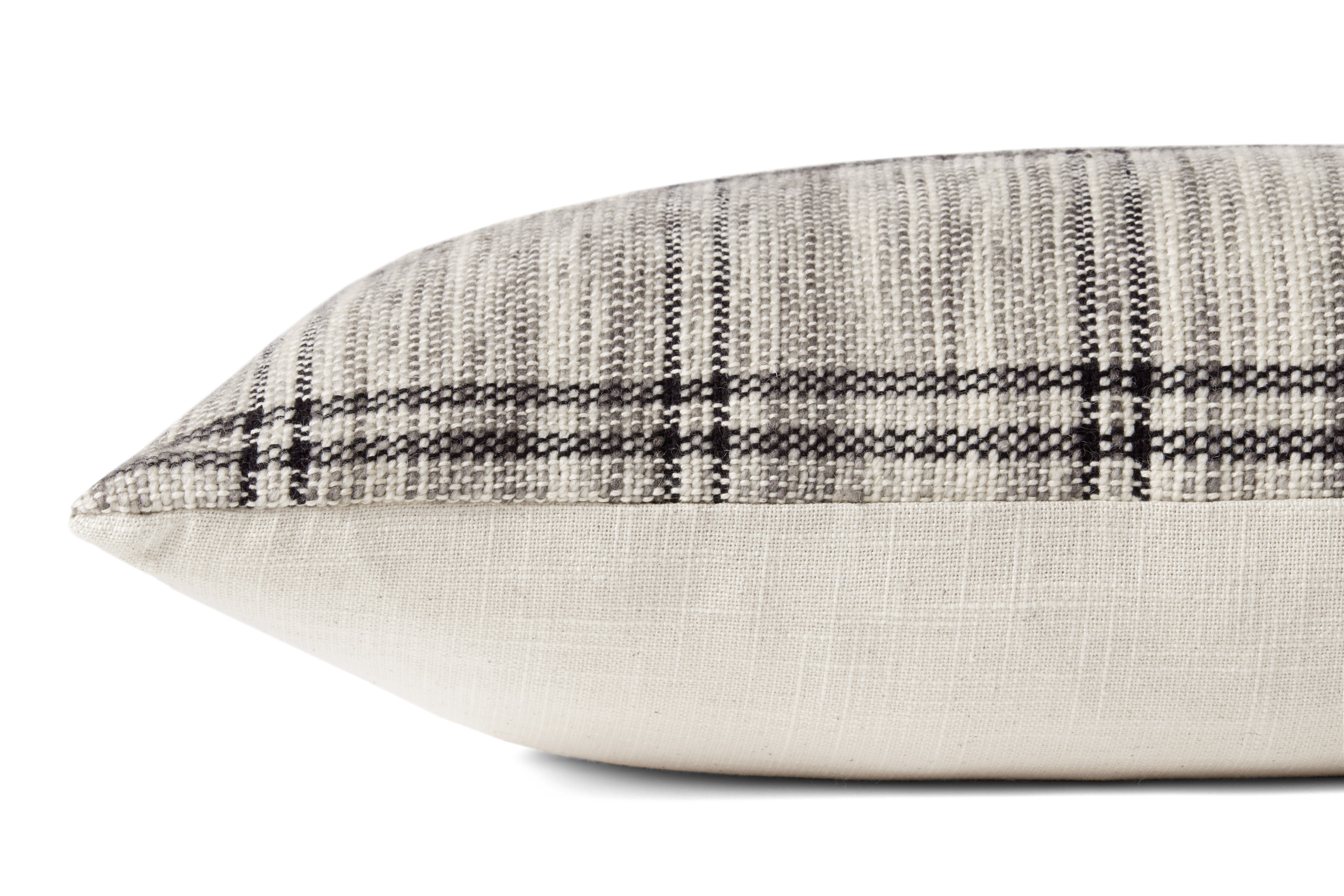 Amber Lewis x Loloi Dalia Pillow - Ivory / Granite (PAL0029)