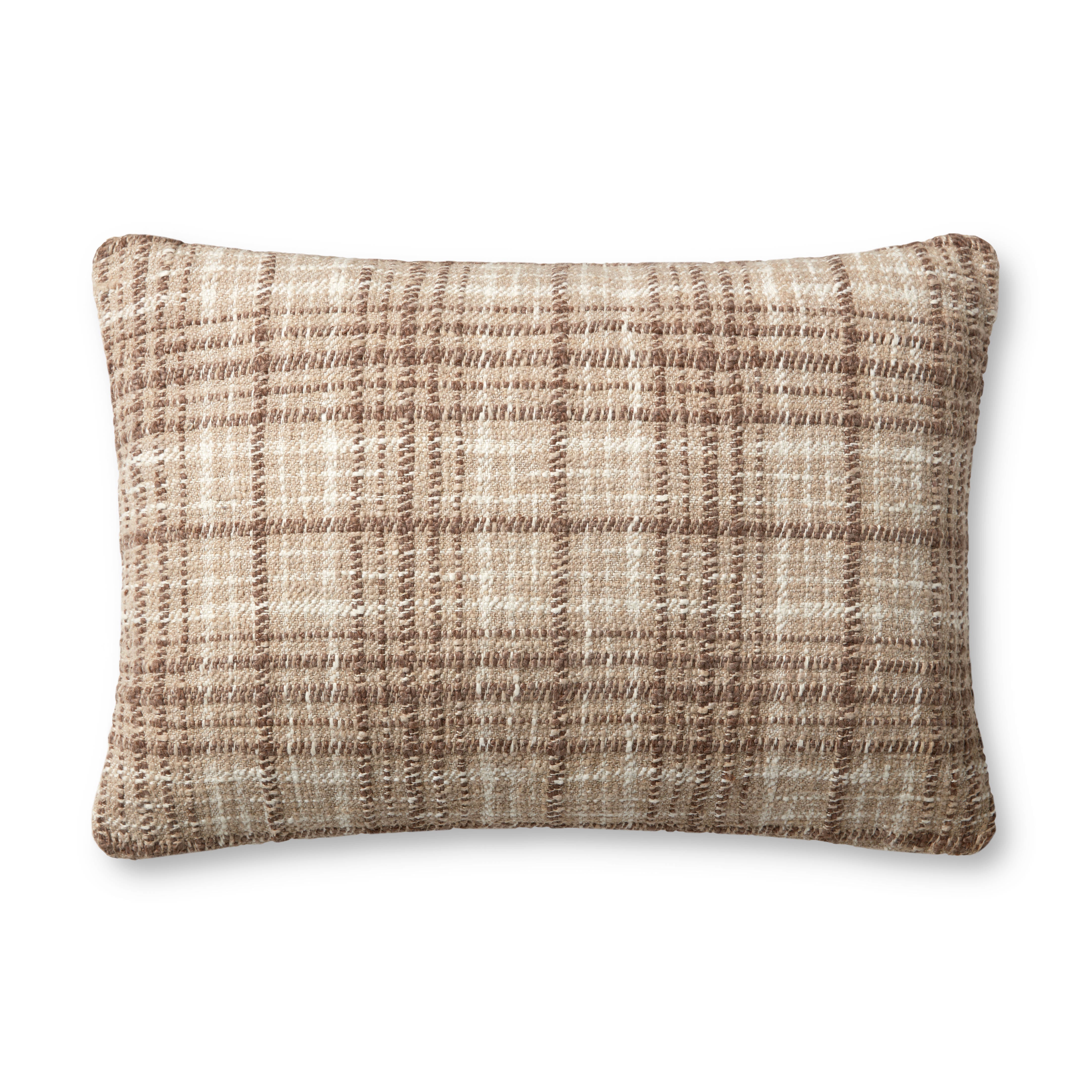 Chris Loves Julia x Loloi Beau Pillow - Brown  / Ivory (PCJ0014)