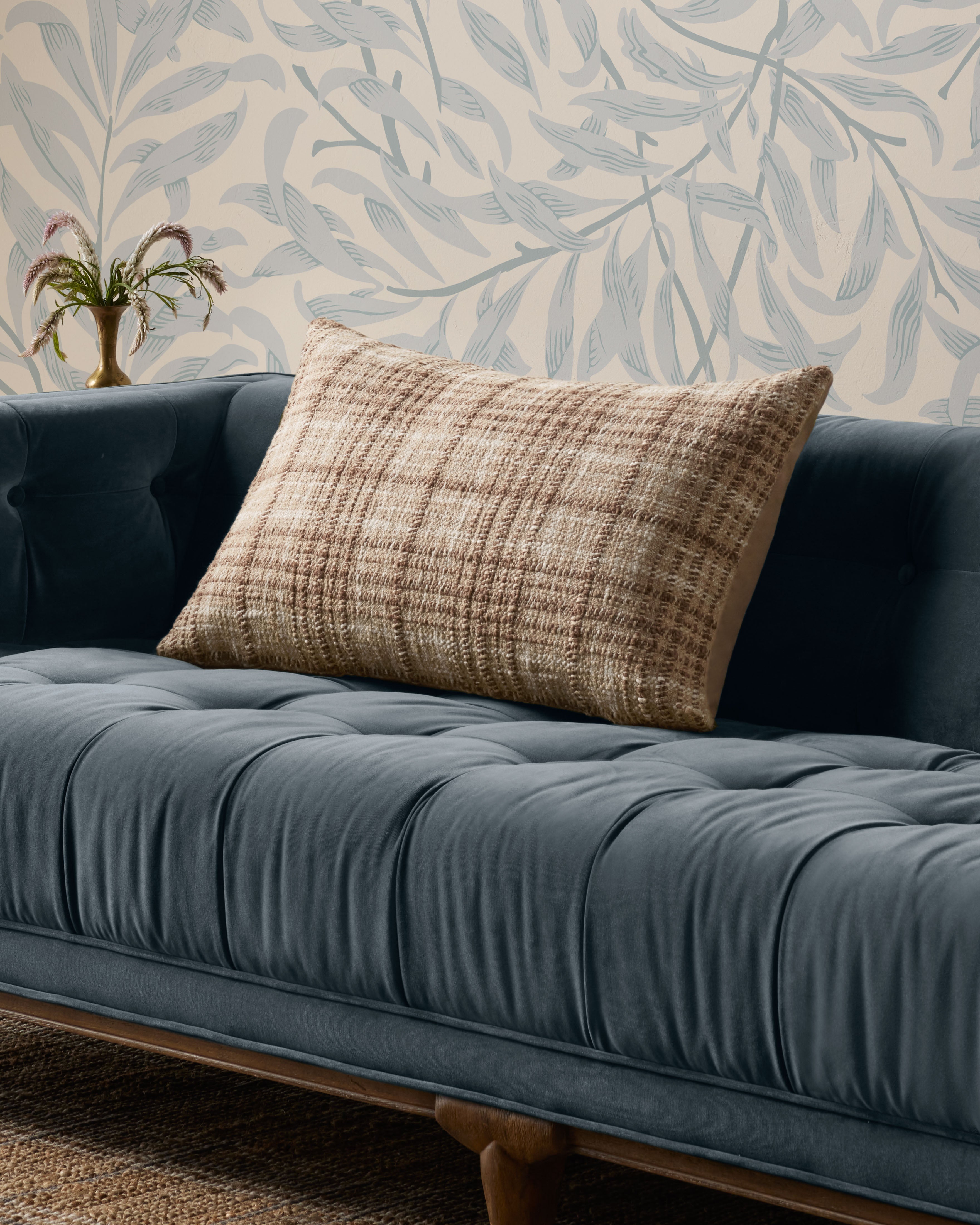 Chris Loves Julia x Loloi Beau Pillow - Brown  / Ivory (PCJ0014)