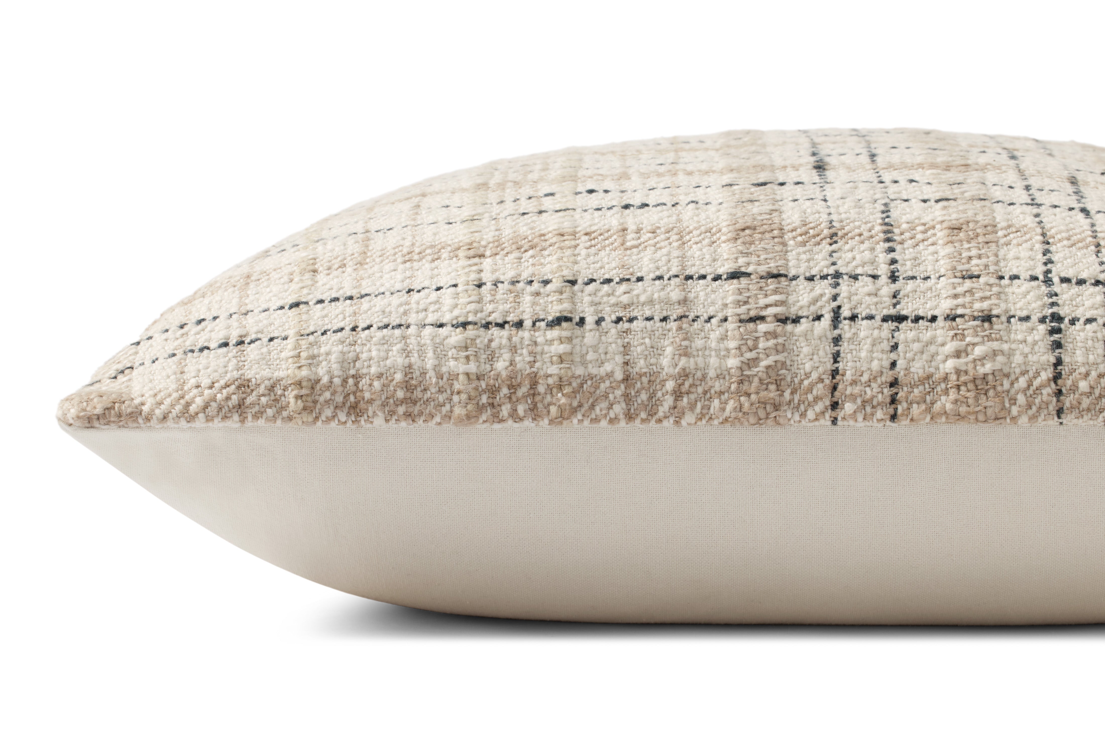 Chris Loves Julia x Loloi Cricket Pillow - Beige  / Black (PCJ0013)