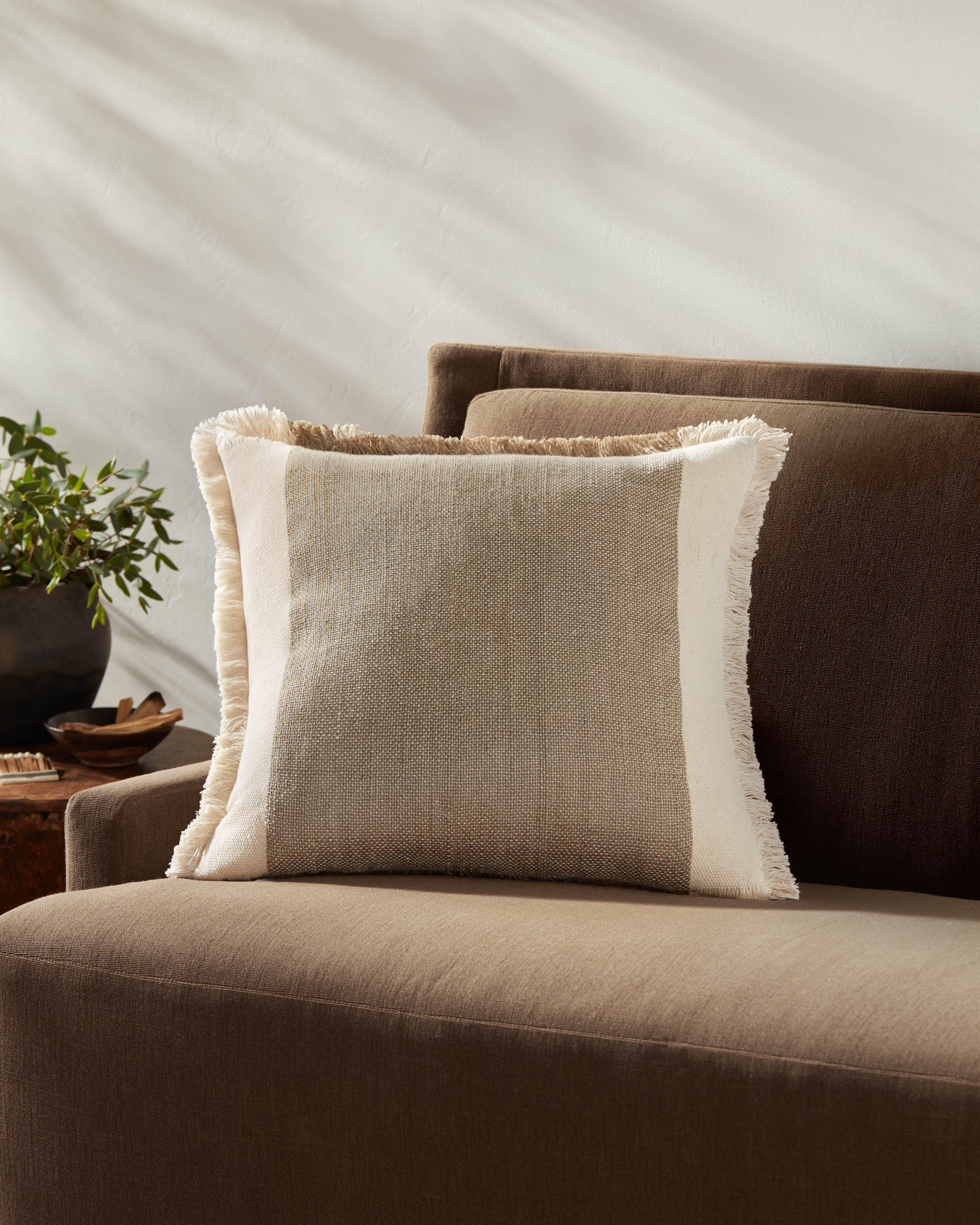 Amber Lewis x Loloi Seraphina Pillow - Ivory / Earth (PAL0037)