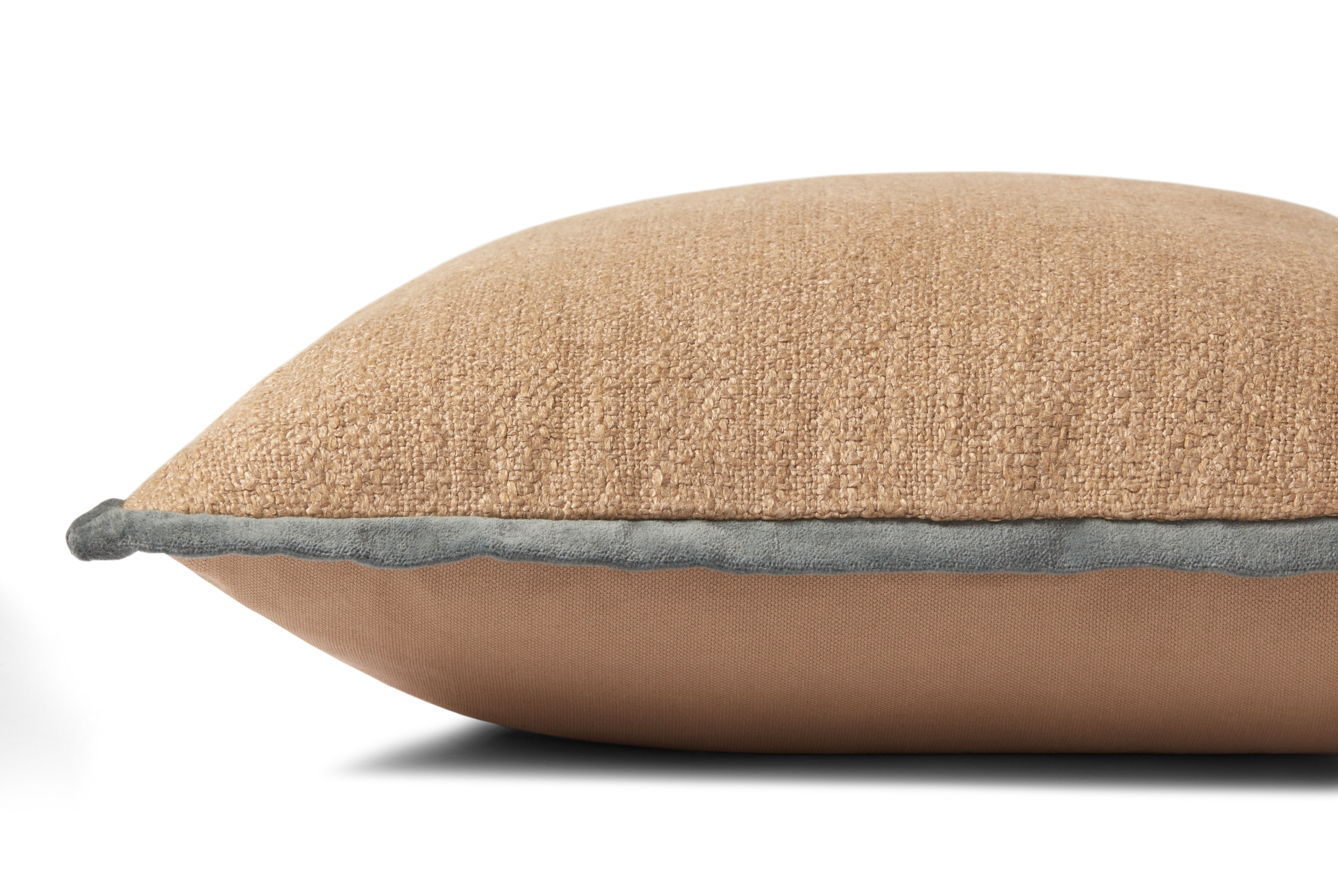 Amber Lewis x Loloi Aveline Pillow - Natural / Blue (PAL0034)