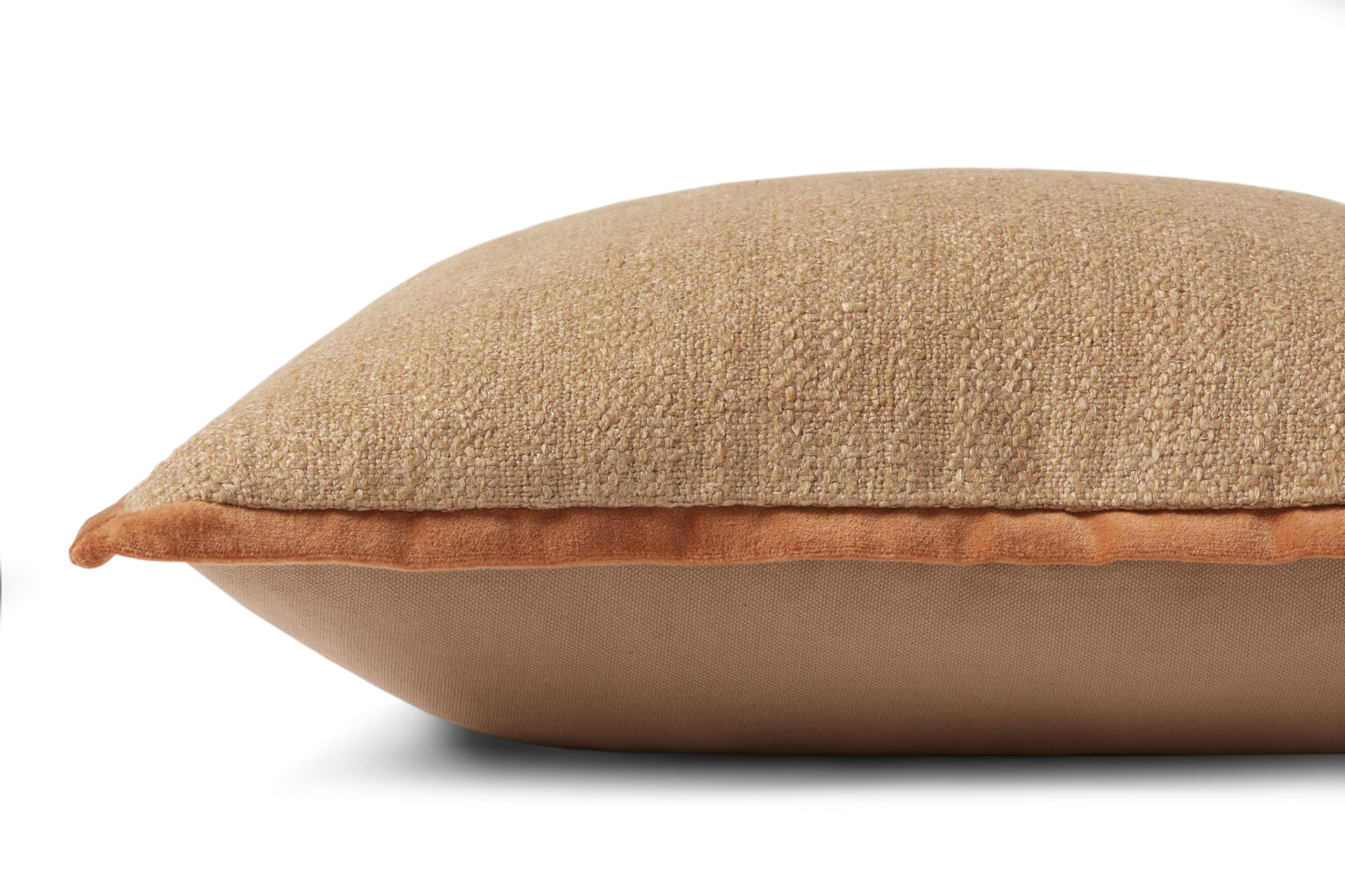 Amber Lewis x Loloi Aveline Pillow - Natural / Rust (PAL0034)