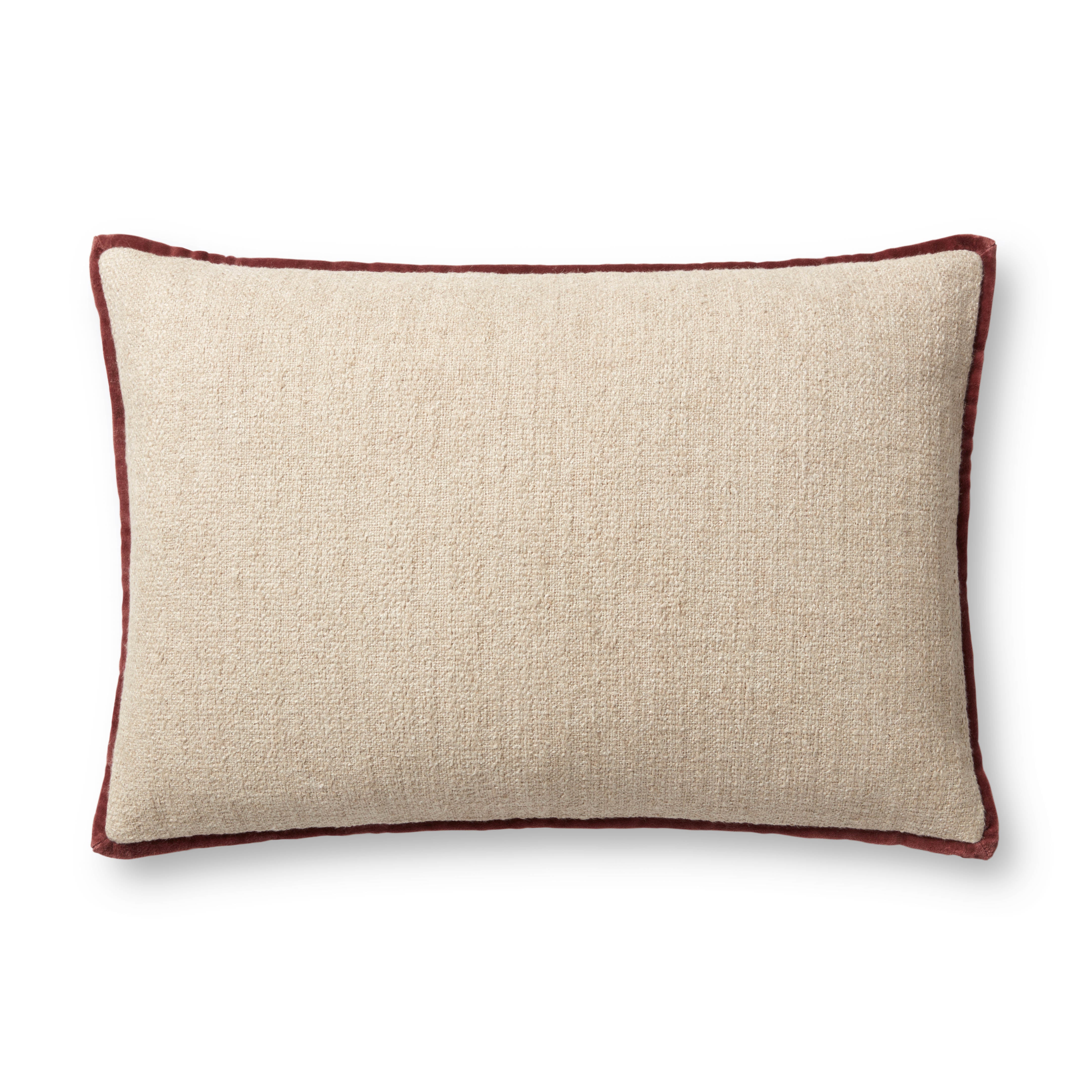 Amber Lewis x Loloi Aveline Pillow - Ivory / Wine (PAL0035)