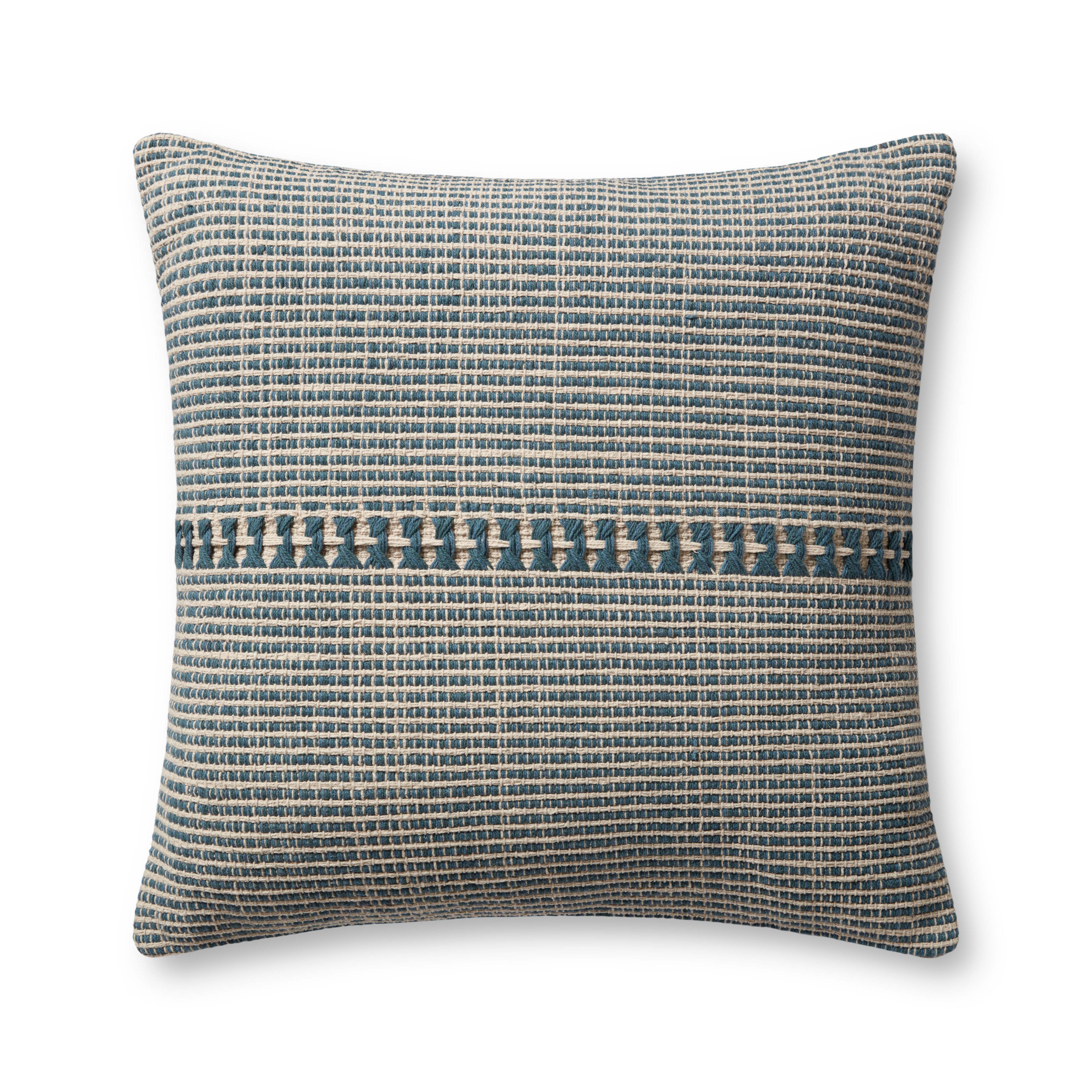 Chris Loves Julia x Loloi Harvey Pillow - Blue  / Natural (PCJ0018)