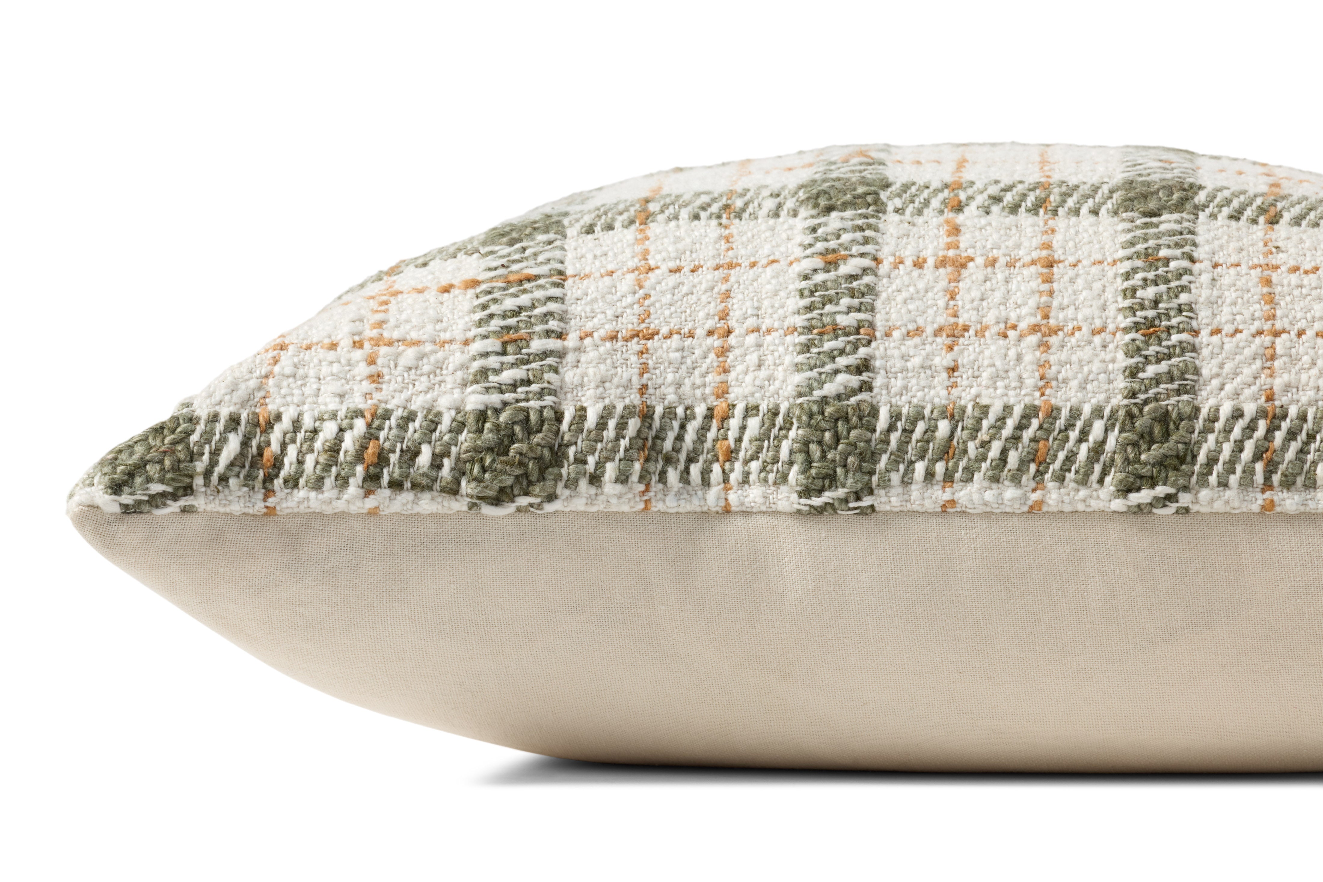 Chris Loves Julia x Loloi Walter Pillow - Green / Ivory (PCJ0027)