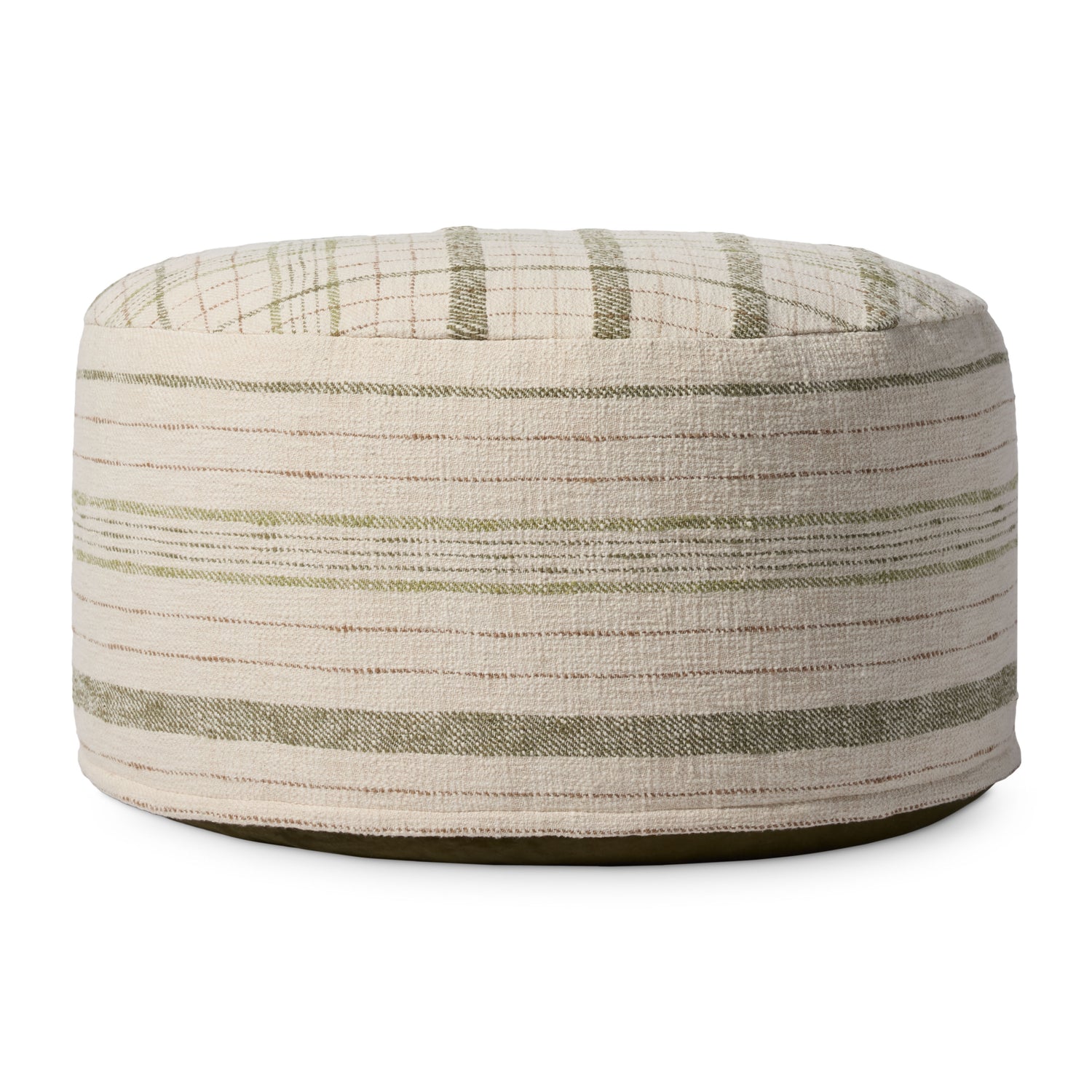 Chris Loves Julia x Loloi Wallace Cream Pouf - Cream (CJPF002)