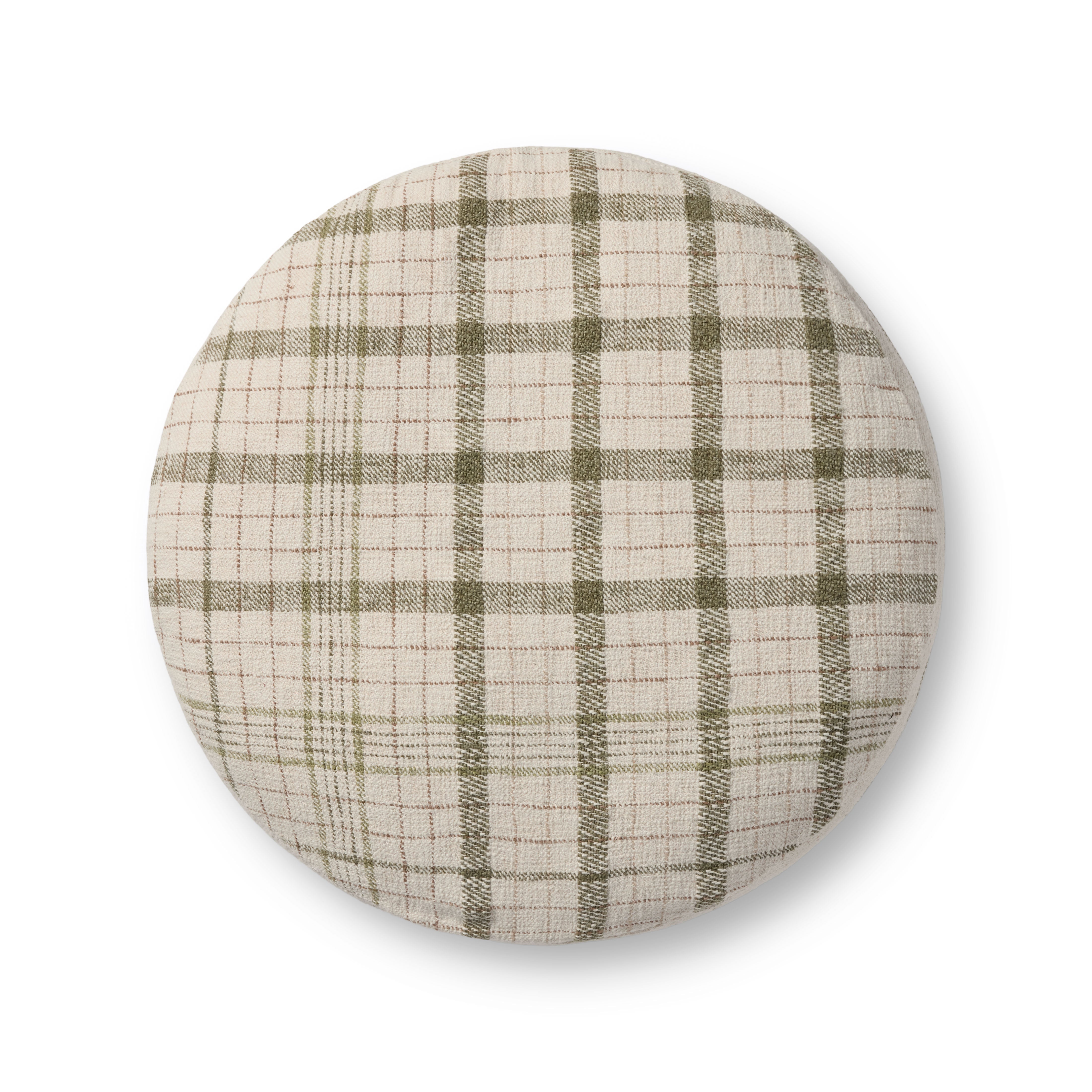 Chris Loves Julia x Loloi Wallace Cream Pouf - Cream (CJPF002)