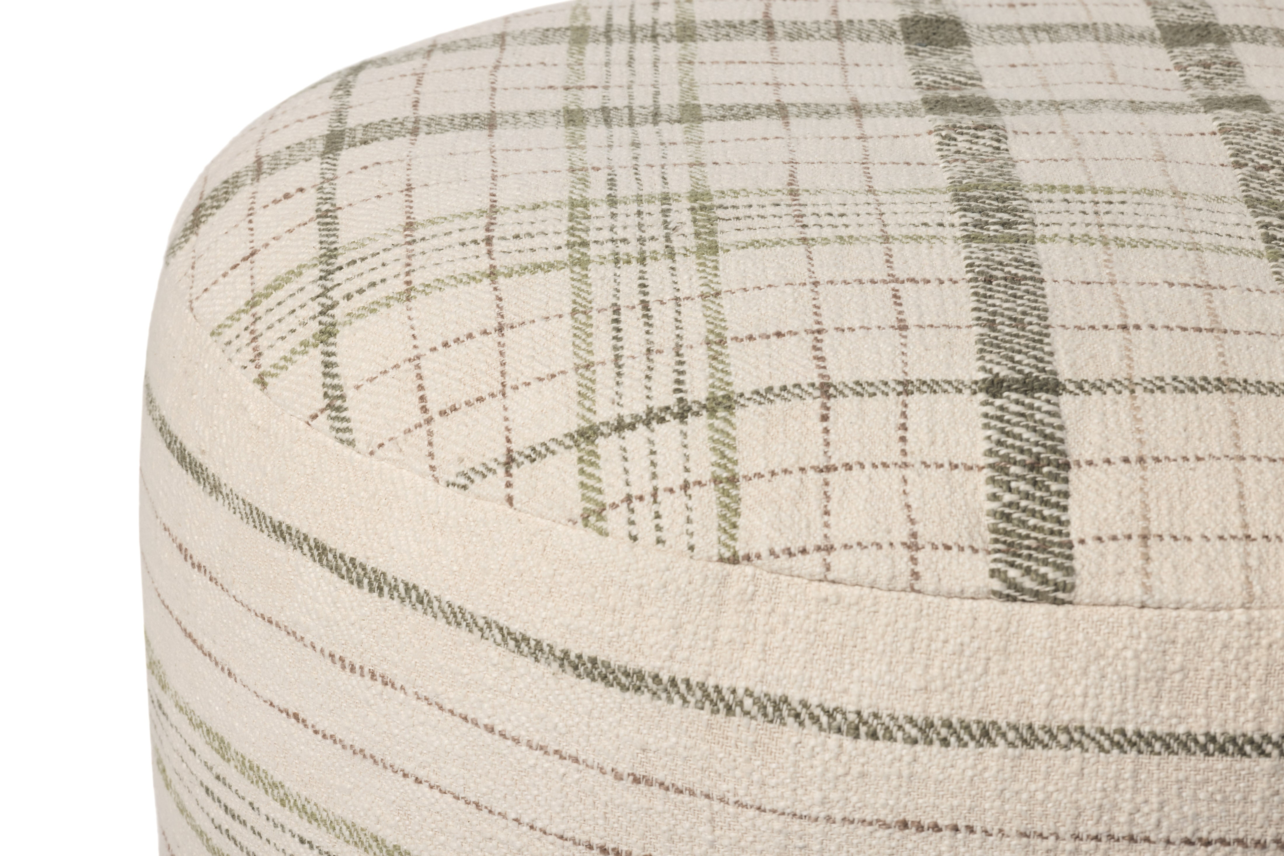 Chris Loves Julia x Loloi Wallace Cream Pouf - Cream (CJPF002)